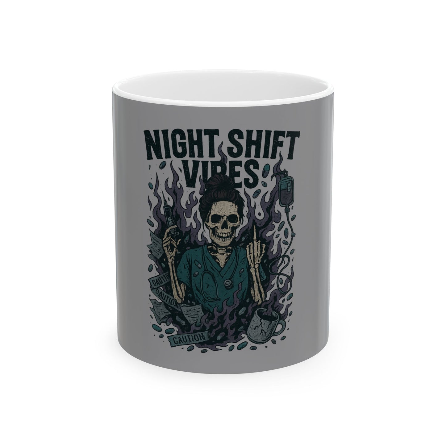 “Night Shift Vibes” – Nurse Life Coffee Mug