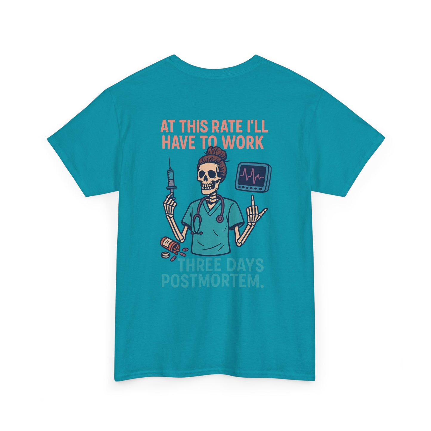 Lighthearted Skeleton Graphic Tee, Quirky Humor Shirt, Perfect Gift for Medical Professionals, Funny Halloween Apparel, Casual Everyday Wear