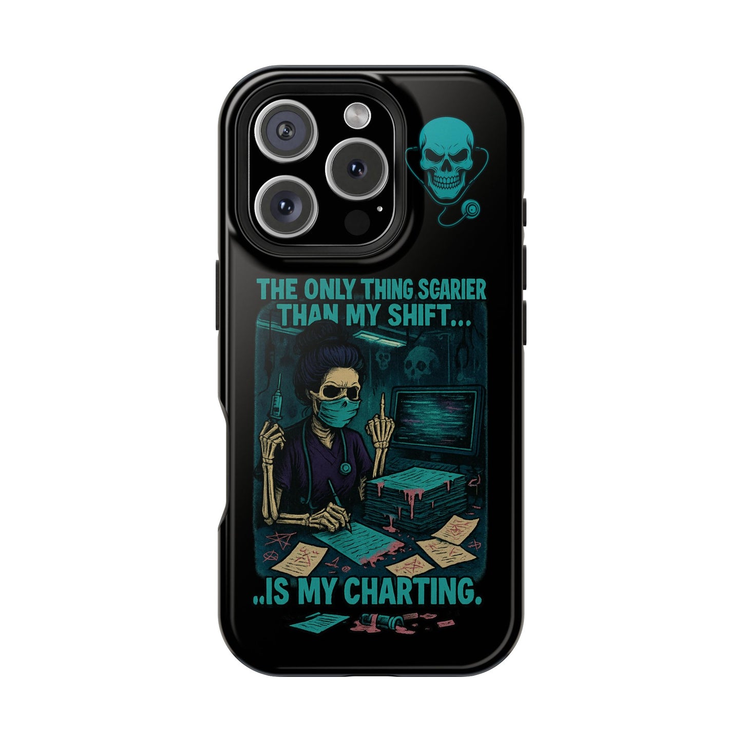 Healthcare Scary Shift Phone Case, Nurse Gift, Medical Humor Case, Halloween Phone accessory, Magnetic Tough Cases