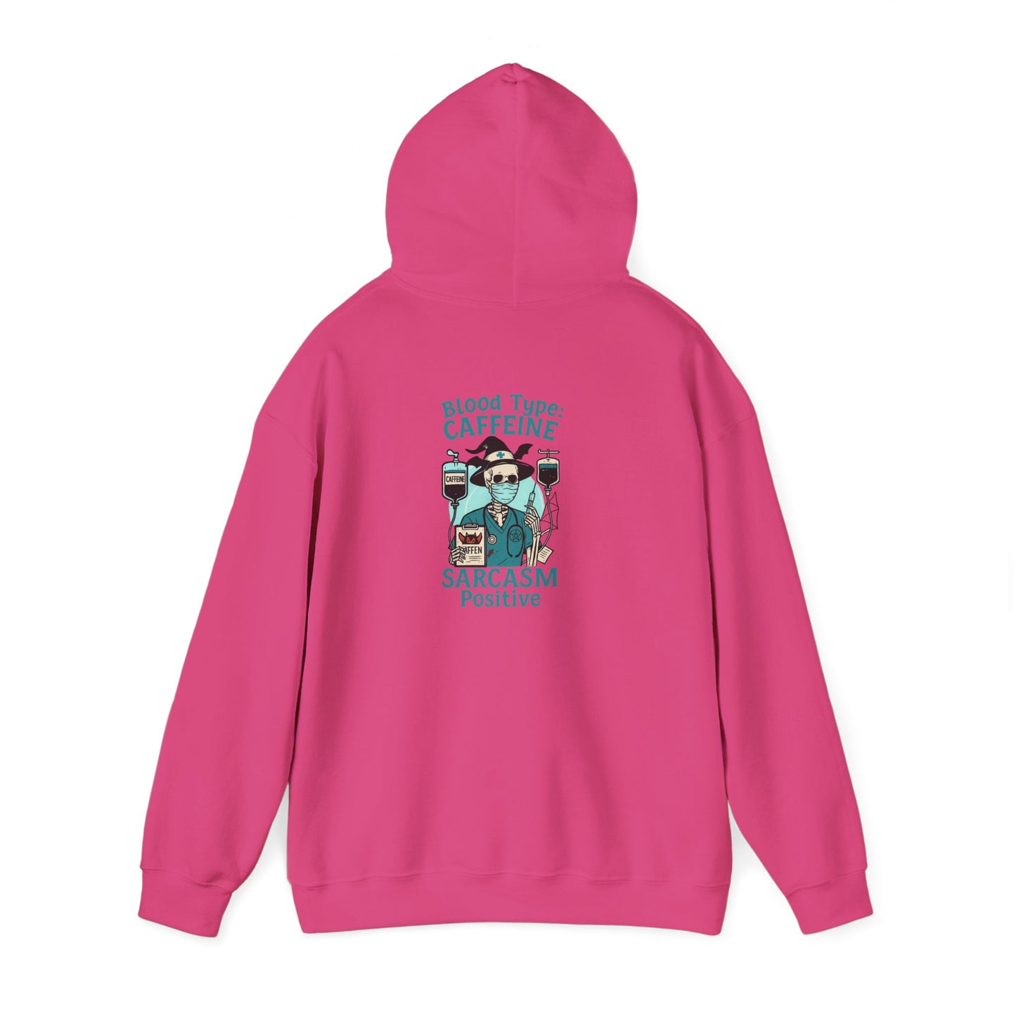 Caffeine & Sarcasm Hoodie, Cozy Pullover, Gift for Coffee Lovers, Funny Sweatshirt, Casual Wear, Unisex Apparel