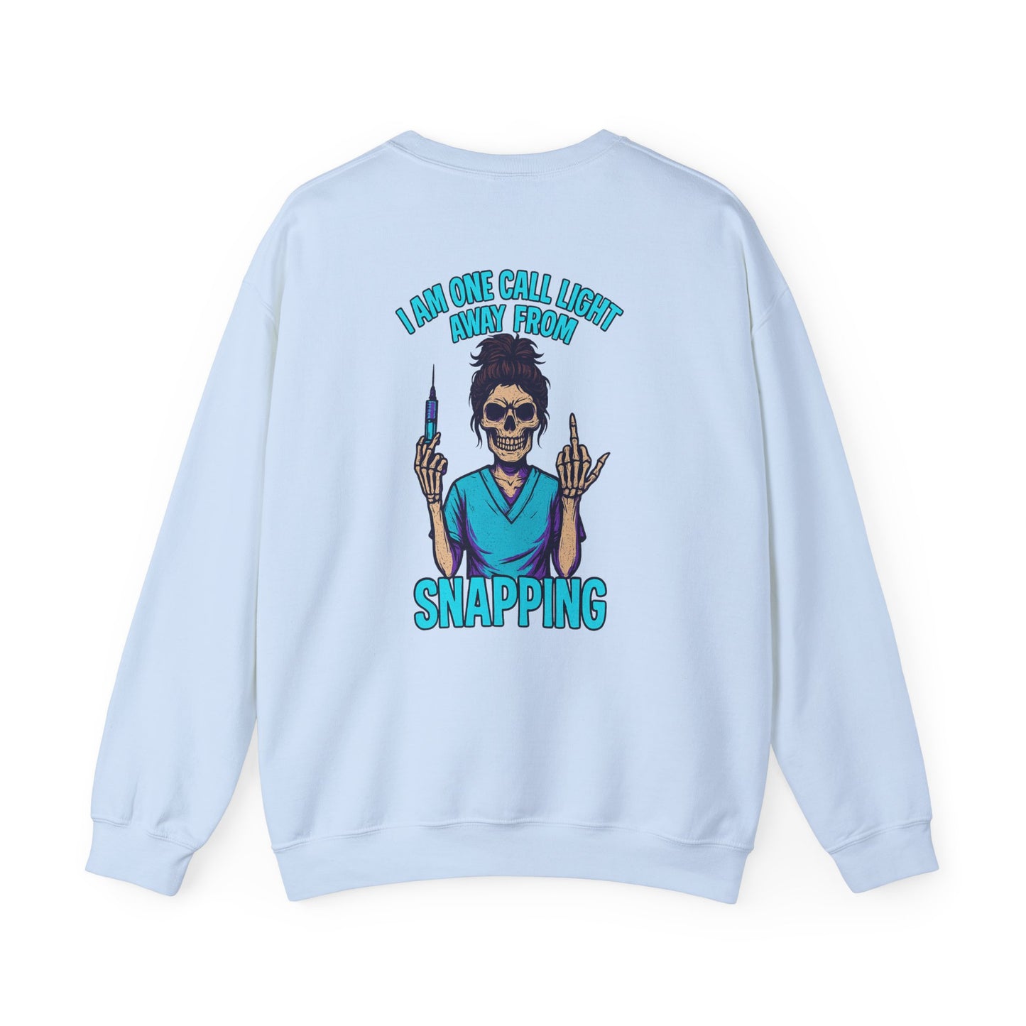 Skeleton Humor Crewneck Sweatshirt | Perfect for Halloween, Casual Style, Gift for Nurses, Cozy Layering, Funny Sweatshirt
