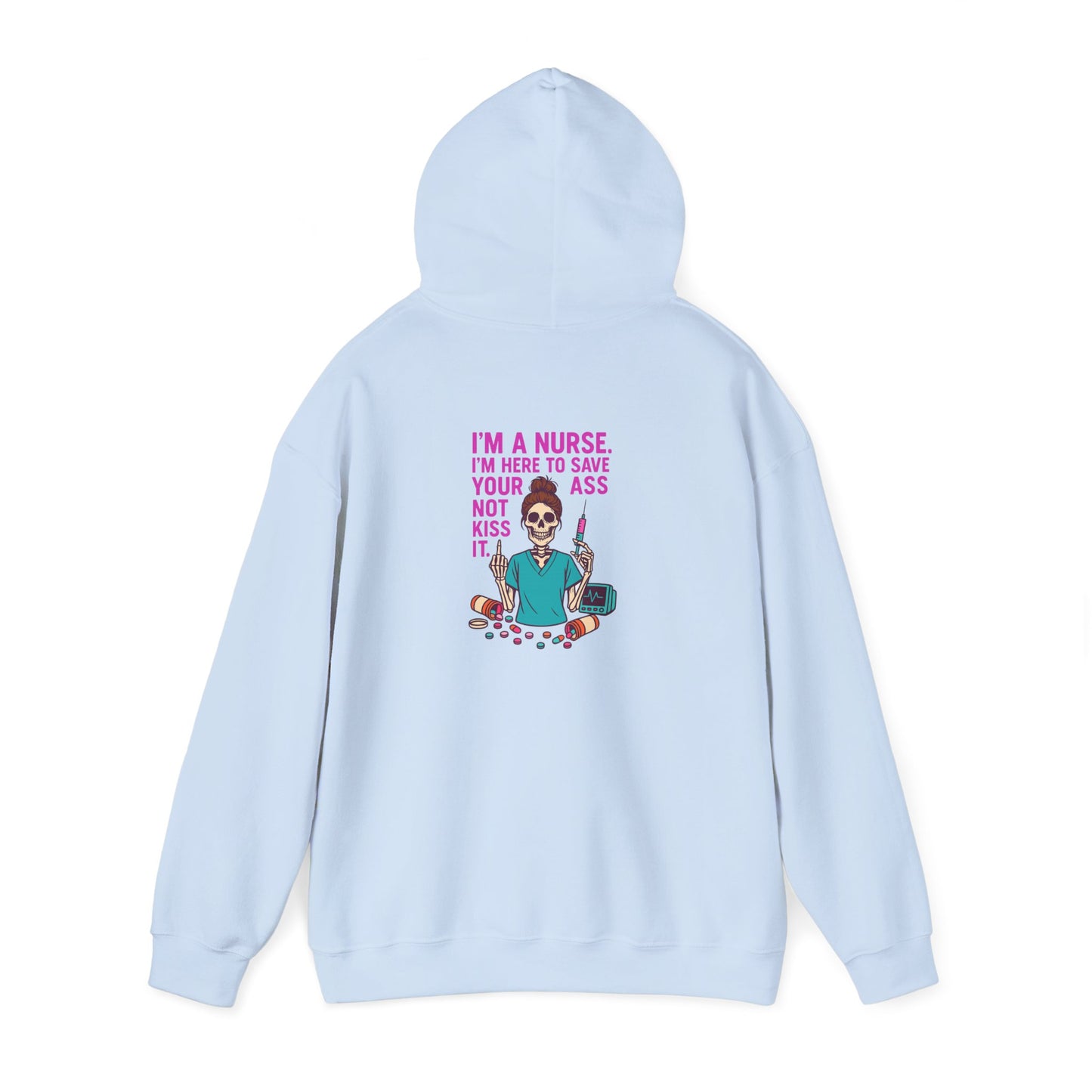 Funny Skeleton Hoodie for Nurses, Unisex Sweatshirt, Nurse Appreciation Gift, Halloween Costume, Cozy Autumn Wear