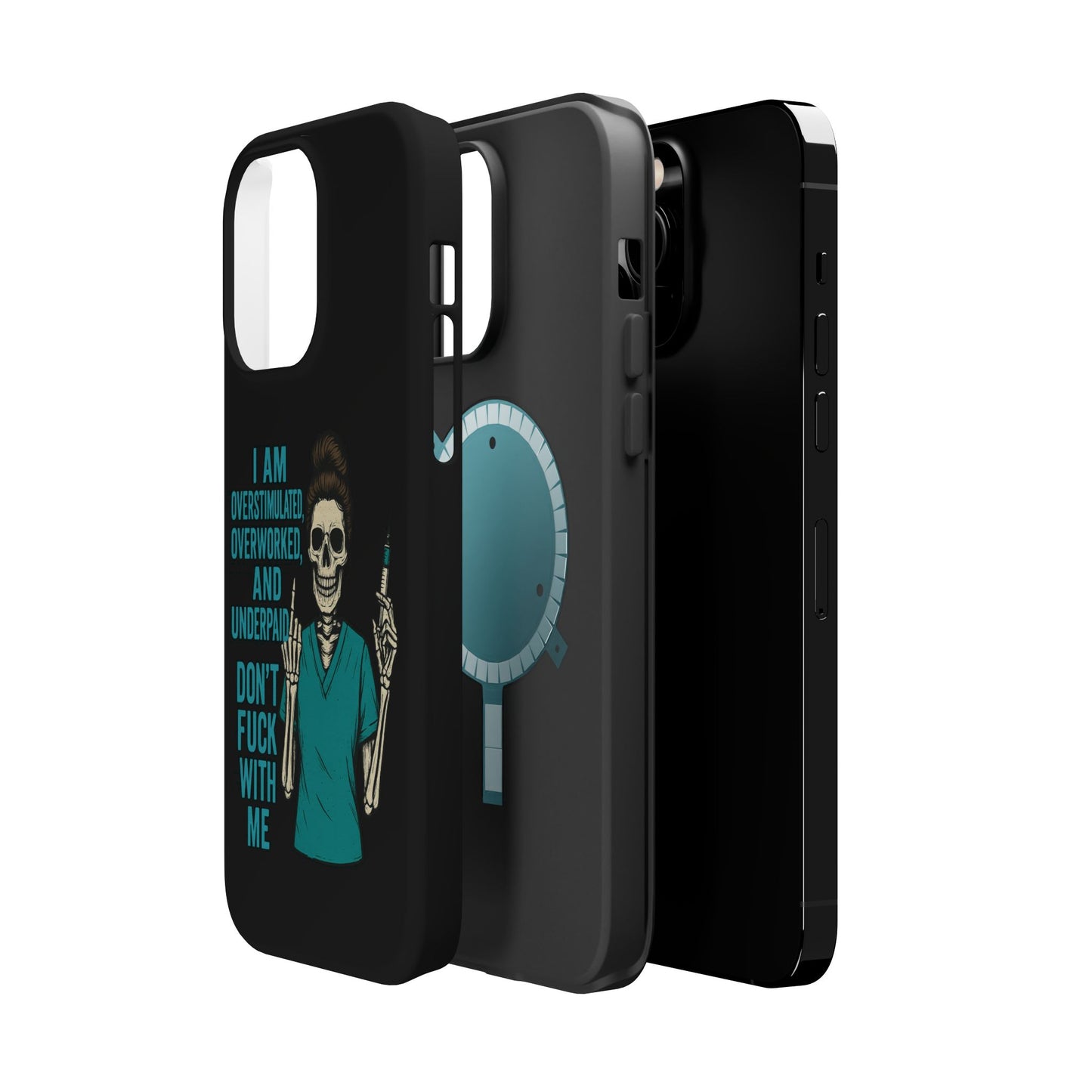 Magnetic Phone Cases, Overworked Healthcare Worker, Nurse Gift, Halloween, Funny Quote, Tough Cases