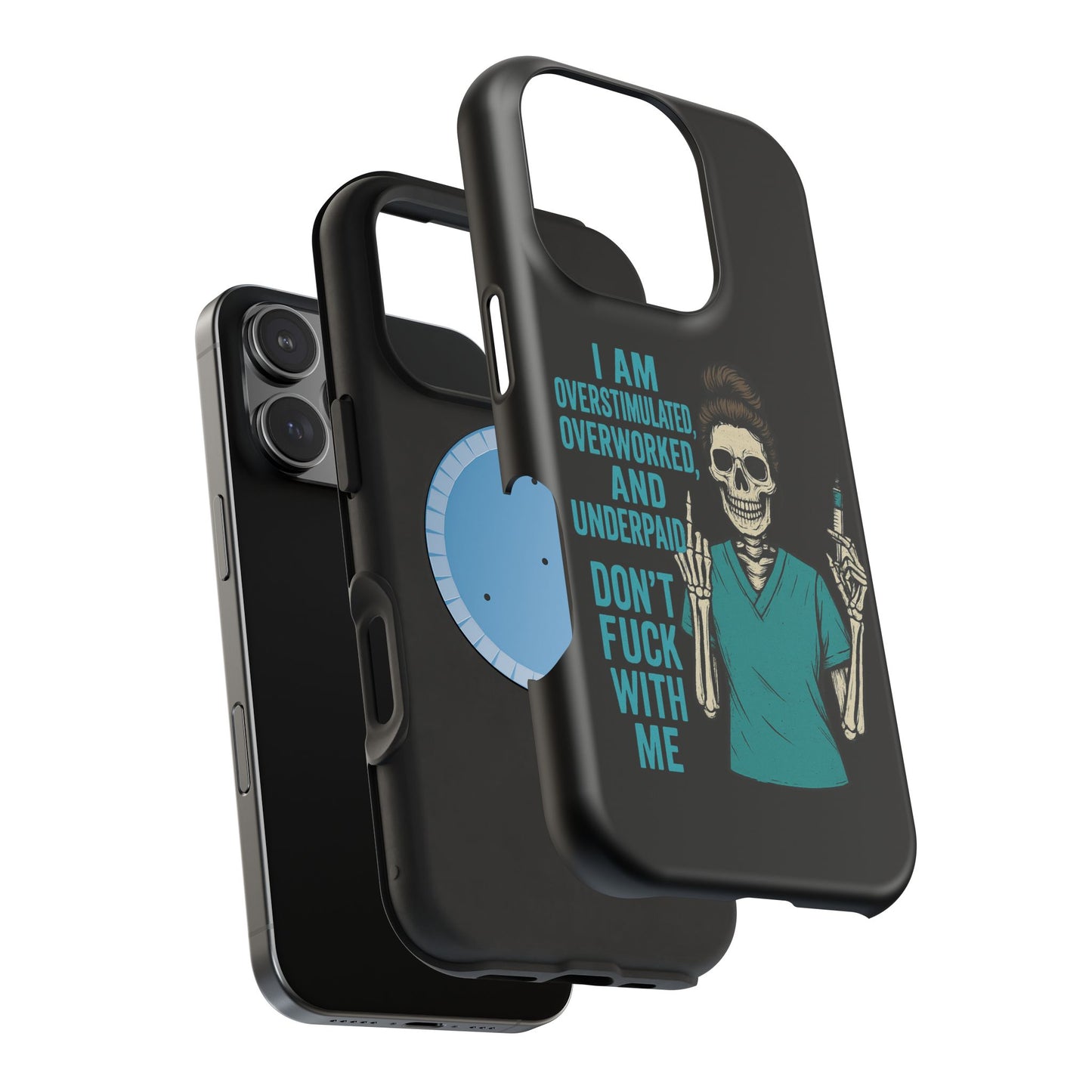 Magnetic Phone Cases, Overworked Healthcare Worker, Nurse Gift, Halloween, Funny Quote, Tough Cases