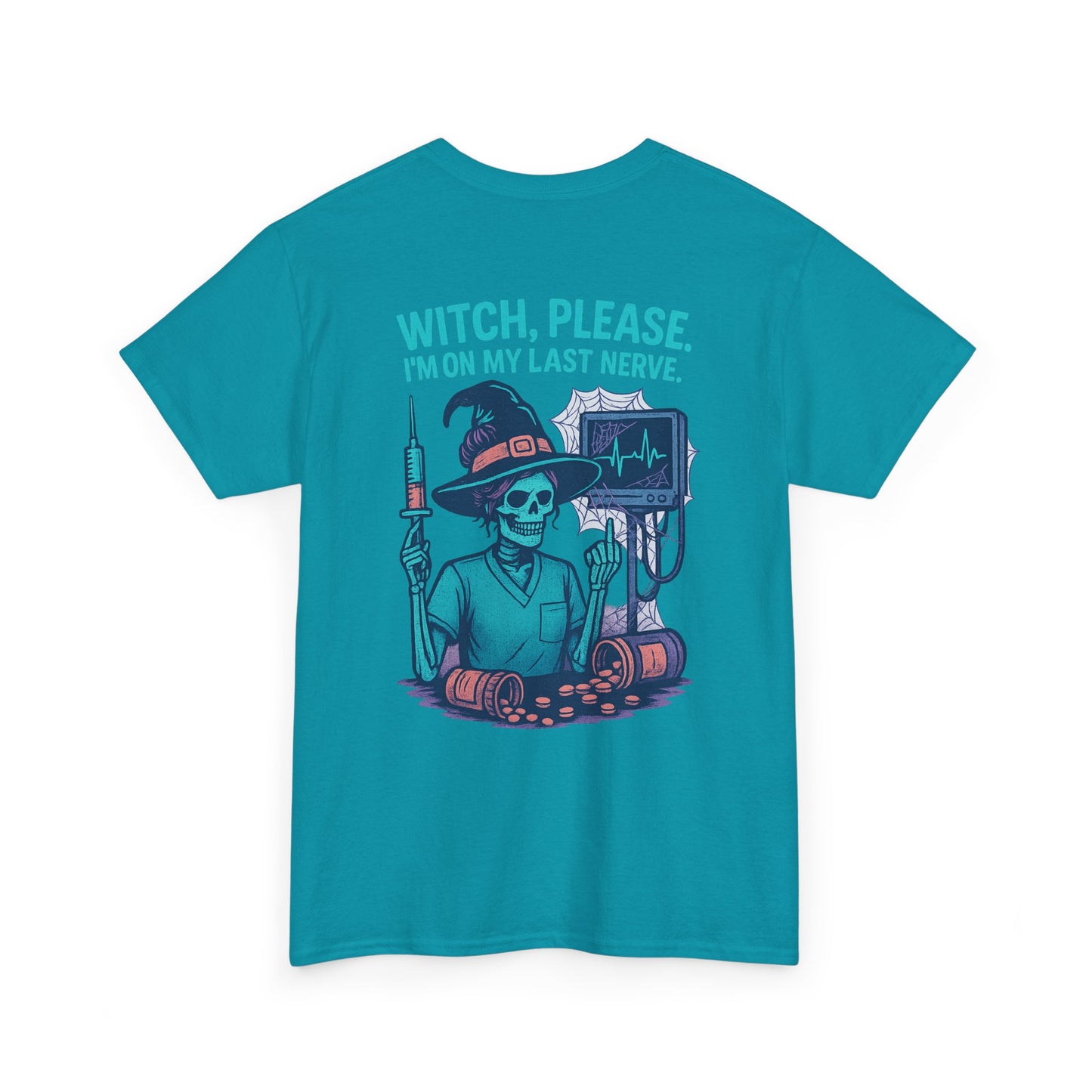 Witch Please Halloween Tee, Unisex Heavy Cotton Tee, Funny Halloween Shirt, Spooky Vibes Shirt, Gift for Witches, Halloween Celebration Gift