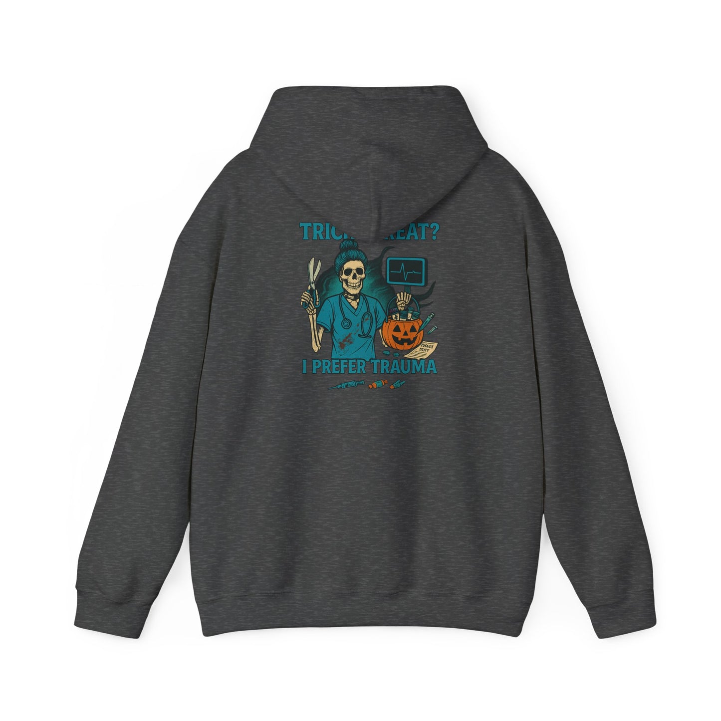 Halloween Humor Hoodie, Unisex Sweatshirt for Spooky Season, Trick or Treat Sweatshirt, Creepy Cute Sweatshirt, Gift for Horror Fans