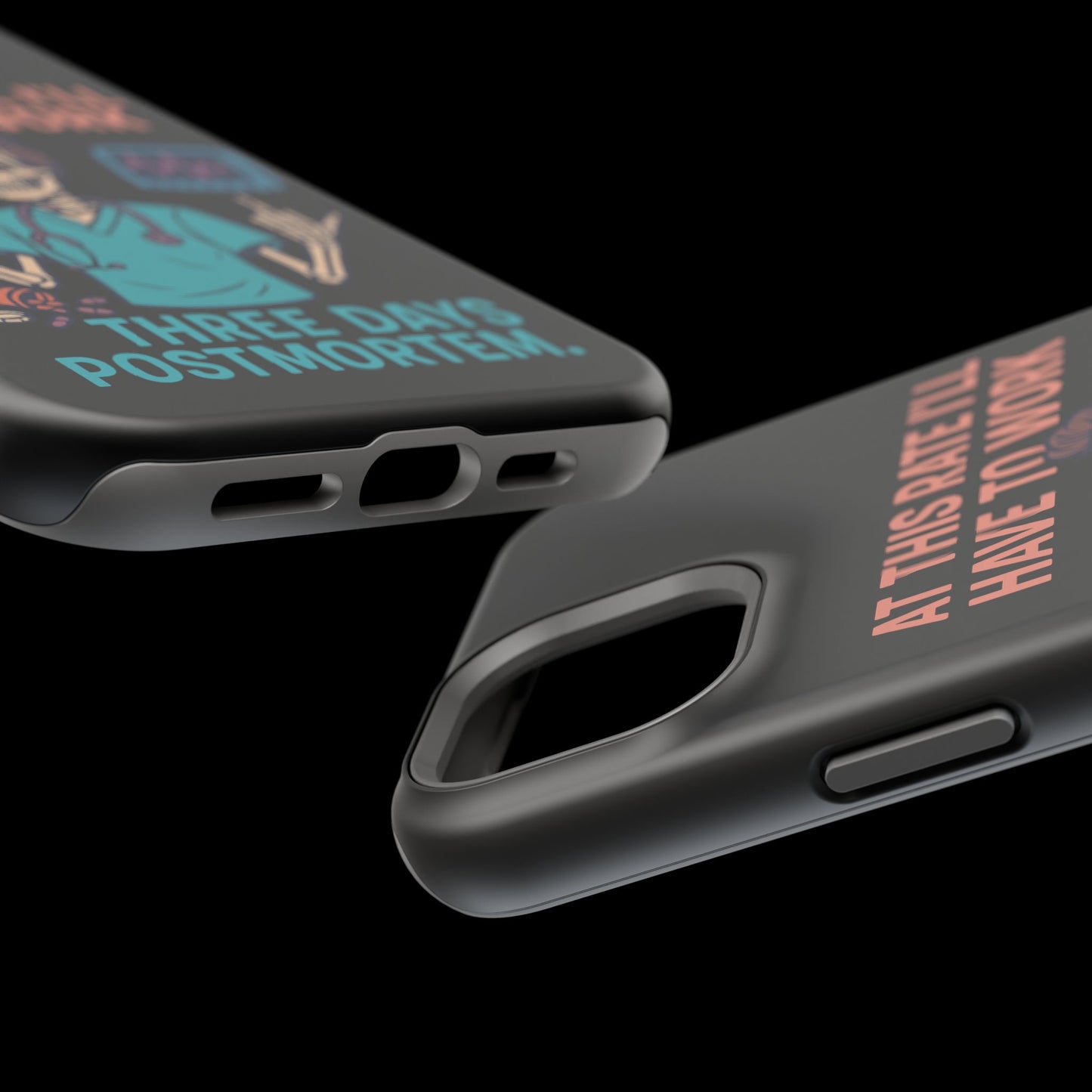 Magnetic Tough Phone Case, 3 Days Postmortem Skull Design, Cute Nurse Gift, Halloween Decor, Unique Phone Accessory