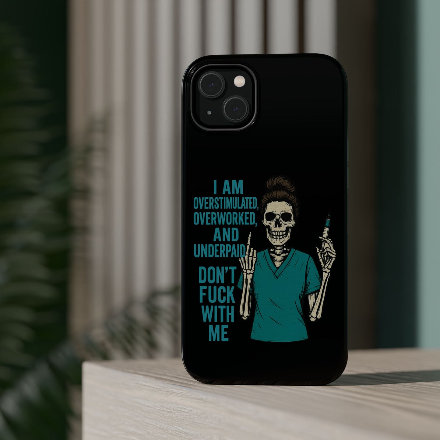Magnetic Phone Cases, Overworked Healthcare Worker, Nurse Gift, Halloween, Funny Quote, Tough Cases