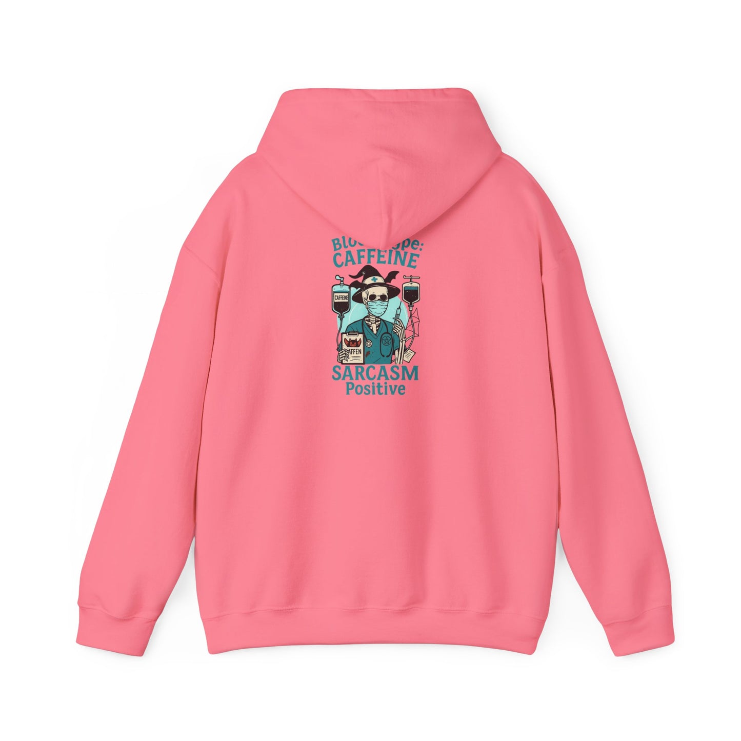 Caffeine & Sarcasm Hoodie, Cozy Pullover, Gift for Coffee Lovers, Funny Sweatshirt, Casual Wear, Unisex Apparel