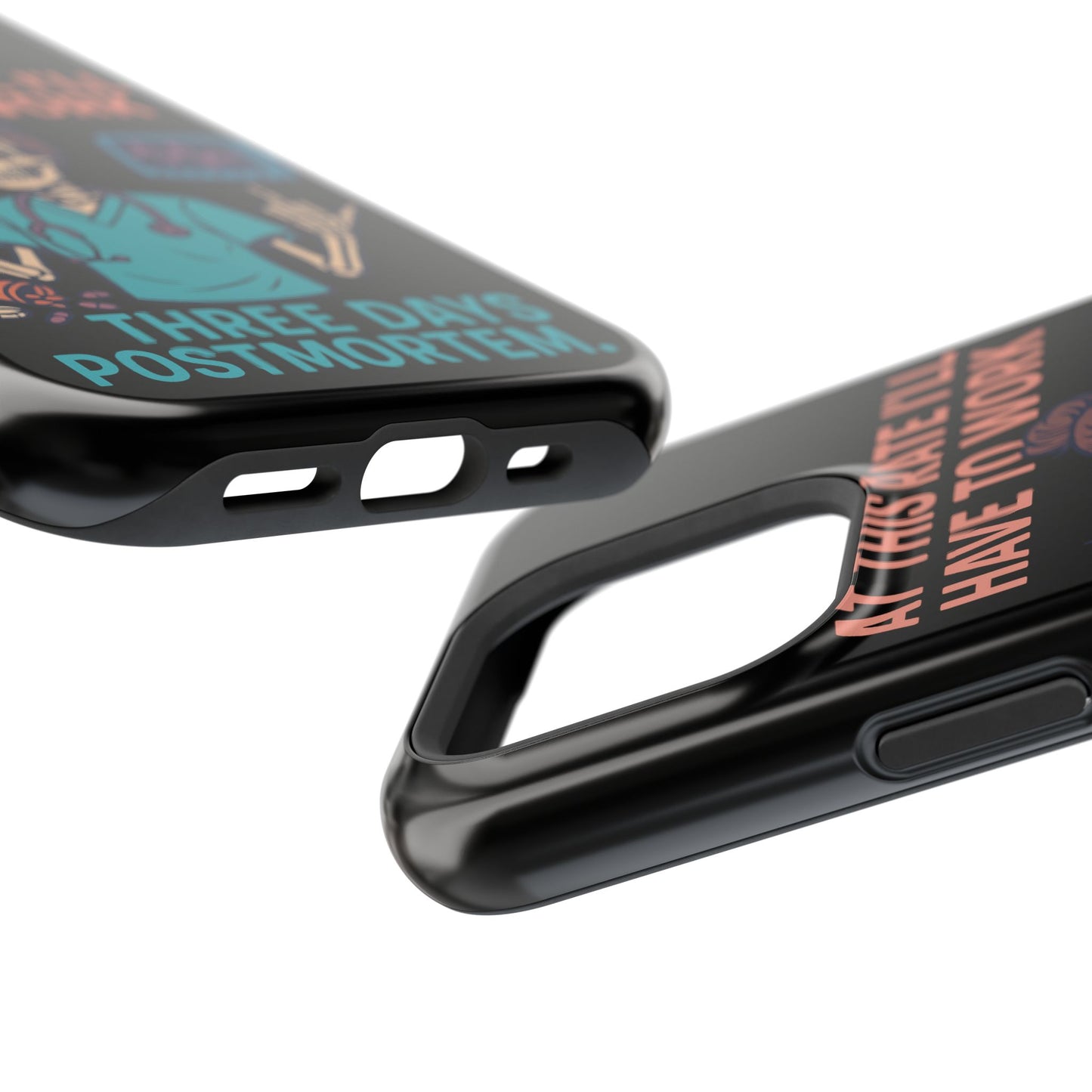 Magnetic Tough Phone Case, 3 Days Postmortem Skull Design, Cute Nurse Gift, Halloween Decor, Unique Phone Accessory