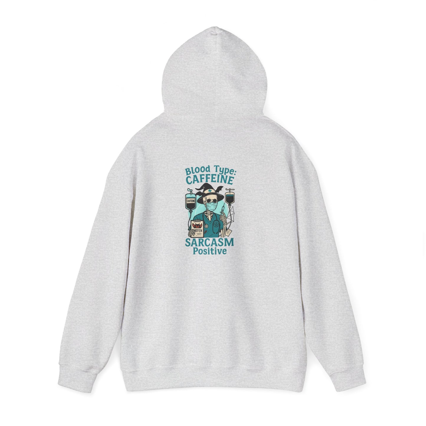 Caffeine & Sarcasm Hoodie, Cozy Pullover, Gift for Coffee Lovers, Funny Sweatshirt, Casual Wear, Unisex Apparel