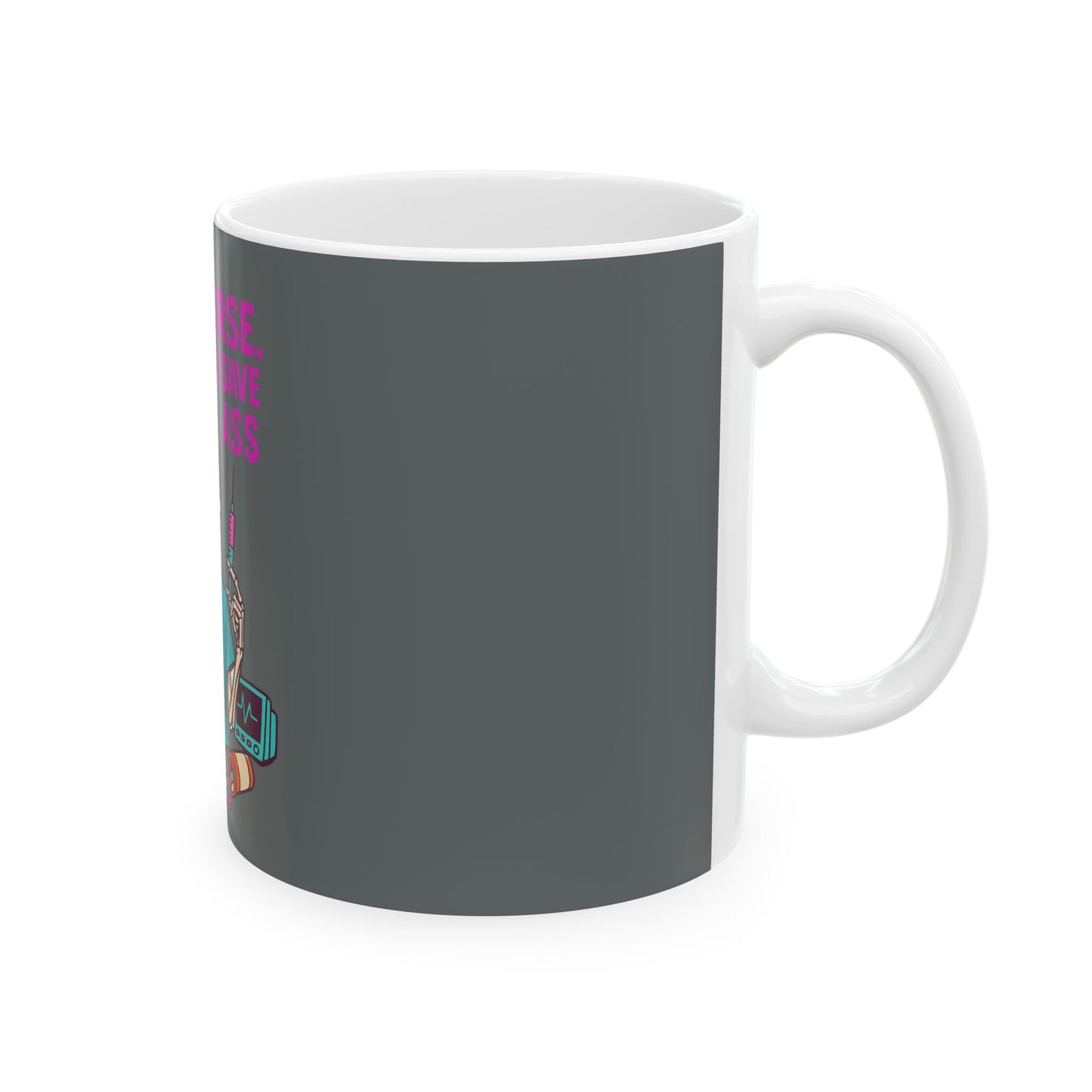 Nurse Humor Mug - Skeleton Nurse Design, Funny Gift for Healthcare Workers, Coffee Cup, Nursing School Graduation