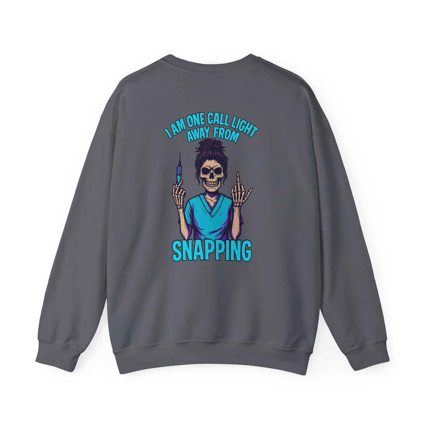 Skeleton Humor Crewneck Sweatshirt | Perfect for Halloween, Casual Style, Gift for Nurses, Cozy Layering, Funny Sweatshirt