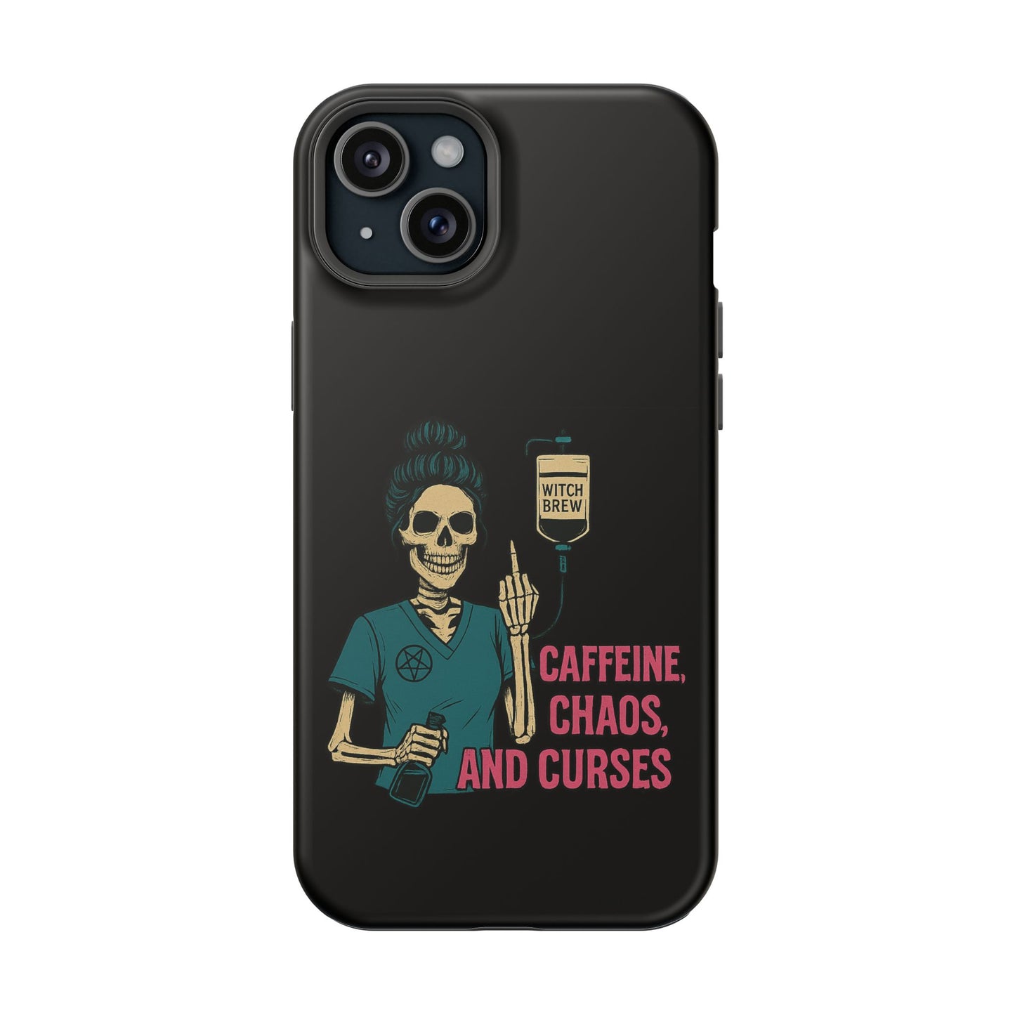 Caffeine Chaos Magnetic Phone Case, Halloween Gift, Witchy Accessories, Phone Cover, Spooky Style