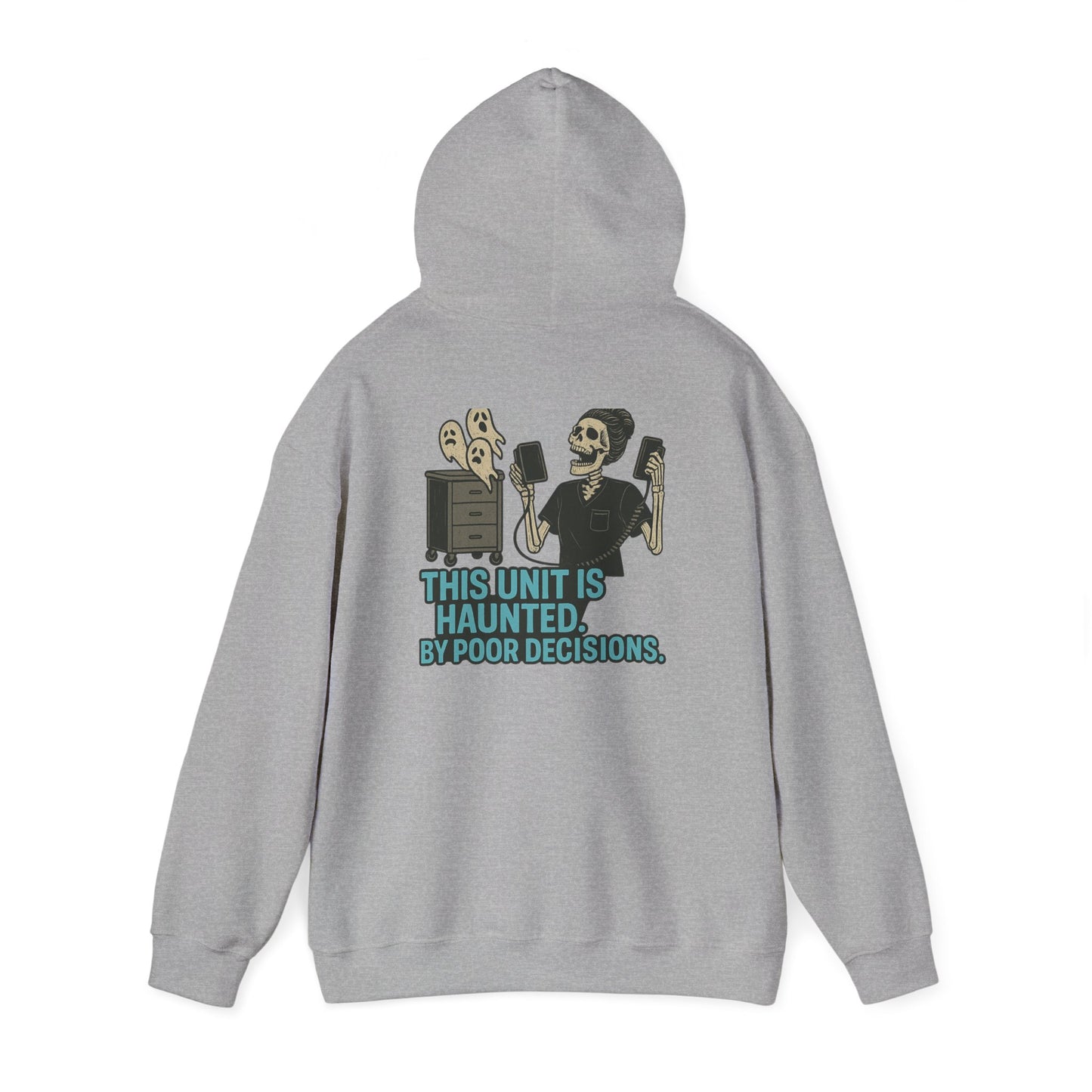 Halloween Haunted Sweatshirt, Unisex Hooded Sweatshirt, Spooky Gifts, Funny Halloween Apparel, Gifts for Him, Her, and Them