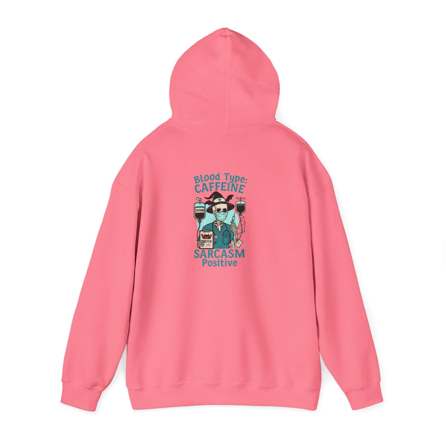 Caffeine & Sarcasm Hoodie, Cozy Pullover, Gift for Coffee Lovers, Funny Sweatshirt, Casual Wear, Unisex Apparel