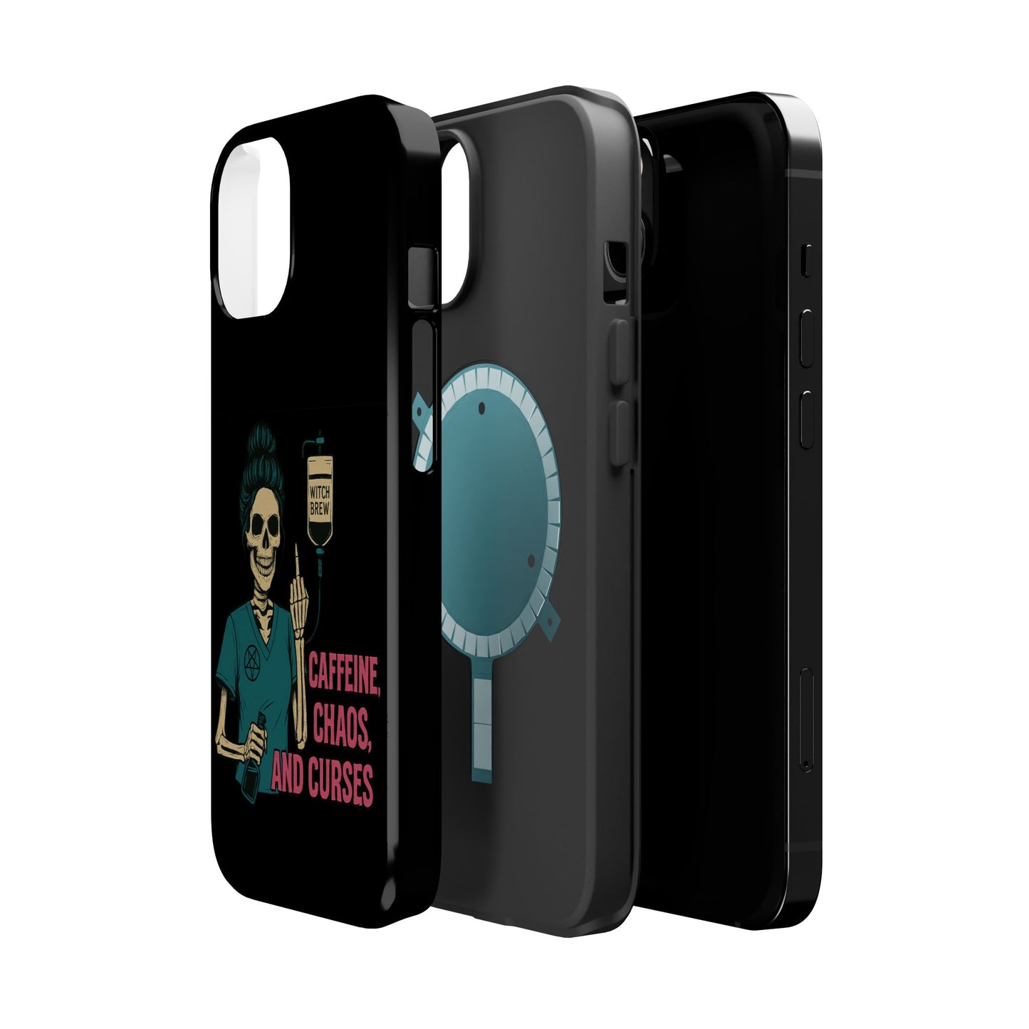 Caffeine Chaos Magnetic Phone Case, Halloween Gift, Witchy Accessories, Phone Cover, Spooky Style