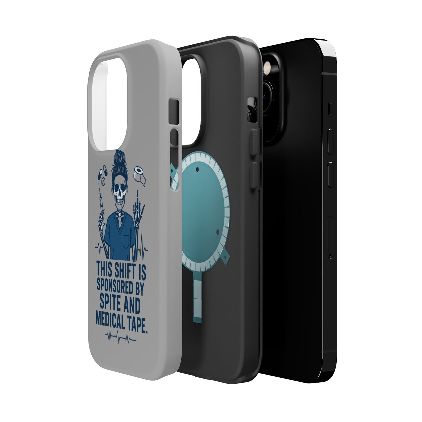 “This Shift Sponsored by Spite and Medical Tape” – Sarcastic Nurse Phone Case