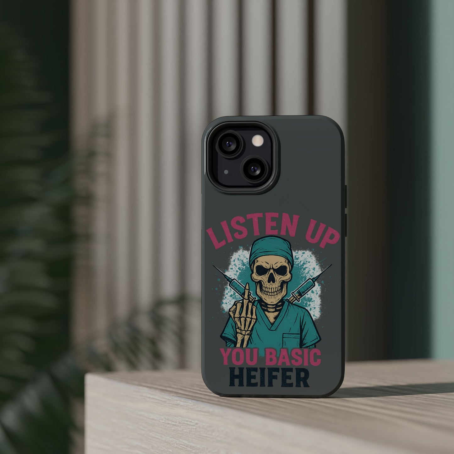 Edgy Nurse Phone Case, Gift for Healthcare Workers, Skull Design Case, Halloween Accessories, Trendy Tough Cases