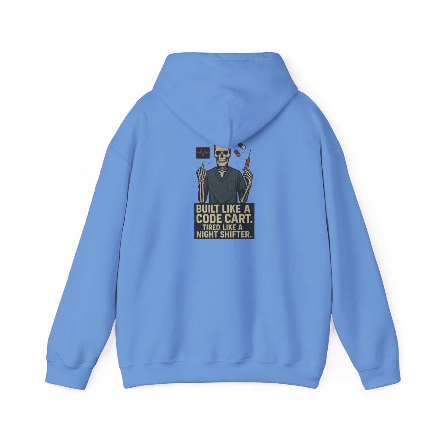 “Built Like a Code Cart. Tired Like a Night Shifter.” – Sarcastic Men’s Hoodie