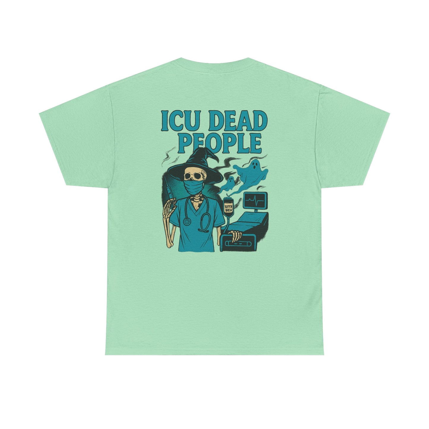 Humorous ICU Nurse Tee, Funny Medical Shirt, Unisex Heavy Cotton T-Shirt, Gift for Healthcare Workers, Halloween Medical Humor Tee