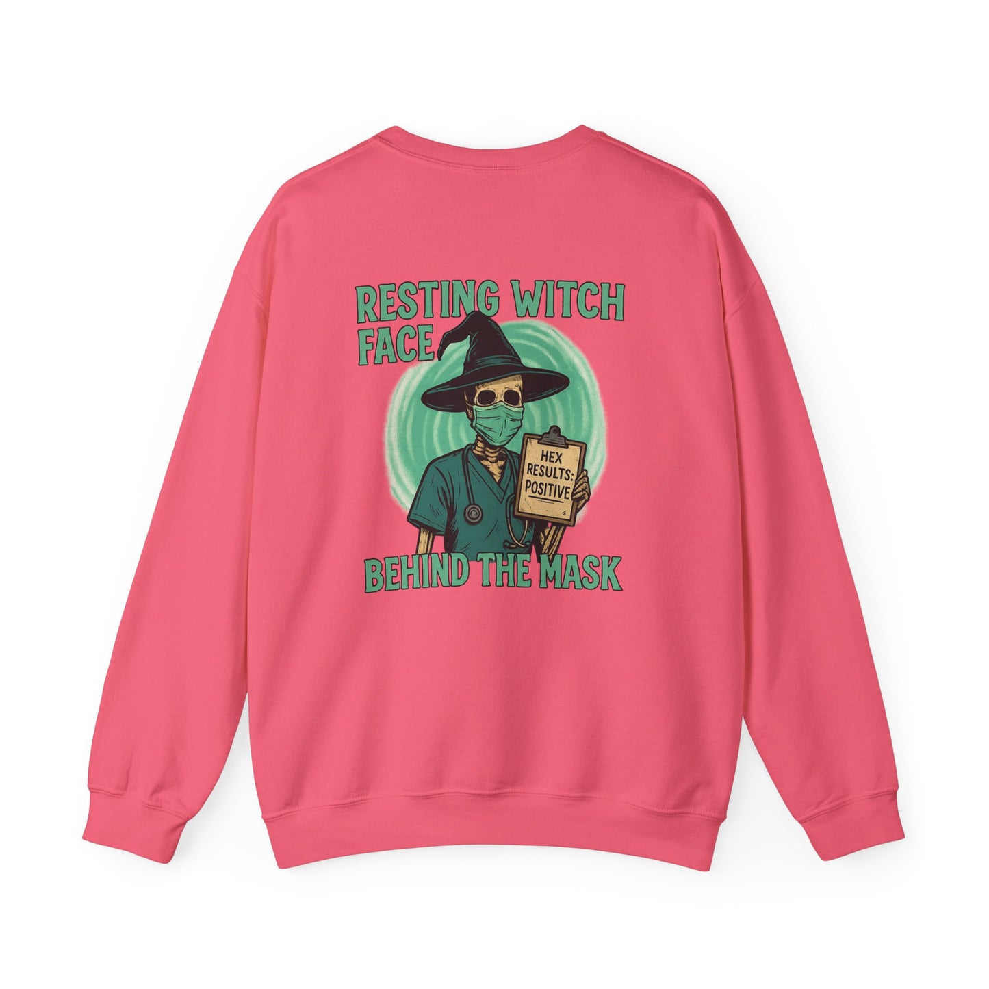 Resting Witch Face Crewneck Sweatshirt - Cozy Fall Fashion, Halloween Apparel, Unisex Sweatshirt, Spooky Season Gift, Witch Theme