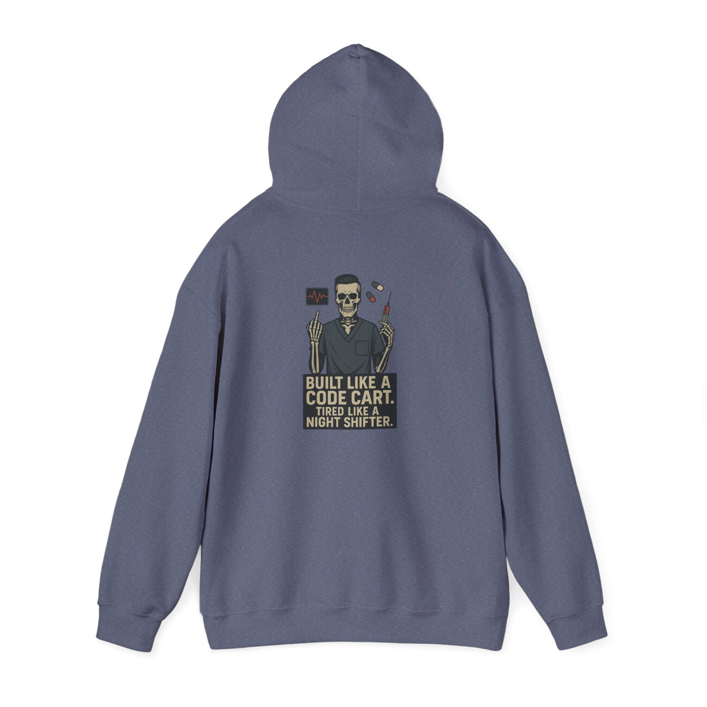 “Built Like a Code Cart. Tired Like a Night Shifter.” – Sarcastic Men’s Hoodie