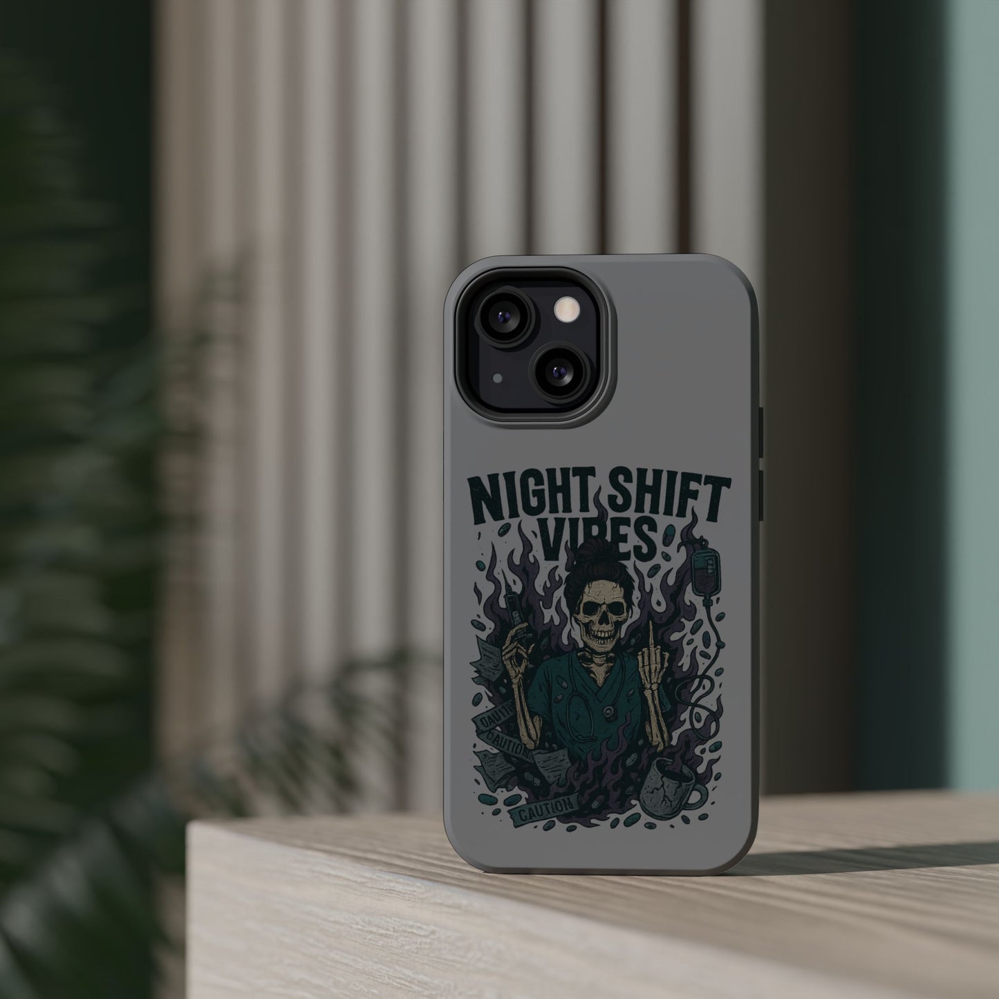 “Night Shift Vibes” – Bright & Chaotic Nurse Phone Case