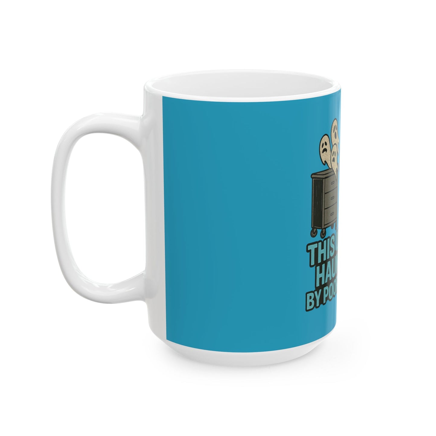 Ceramic Mug with Haunted Design - Perfect Gift for Halloween, Coffee Lovers, & Spooky Decor, Unique Kitchenware, Fun Office Mug
