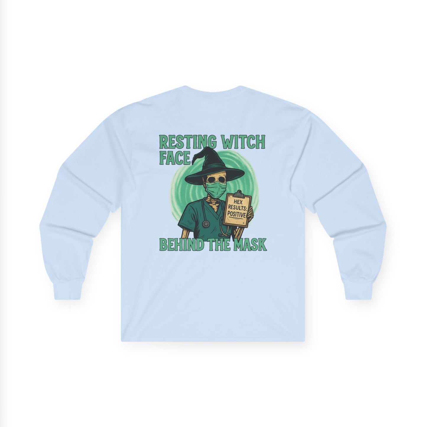 Resting Witch Face Long Sleeve Tee, Halloween Shirt, Unisex Cotton Tee, Spooky Apparel, Fall Fashion, Witchy Gifts
