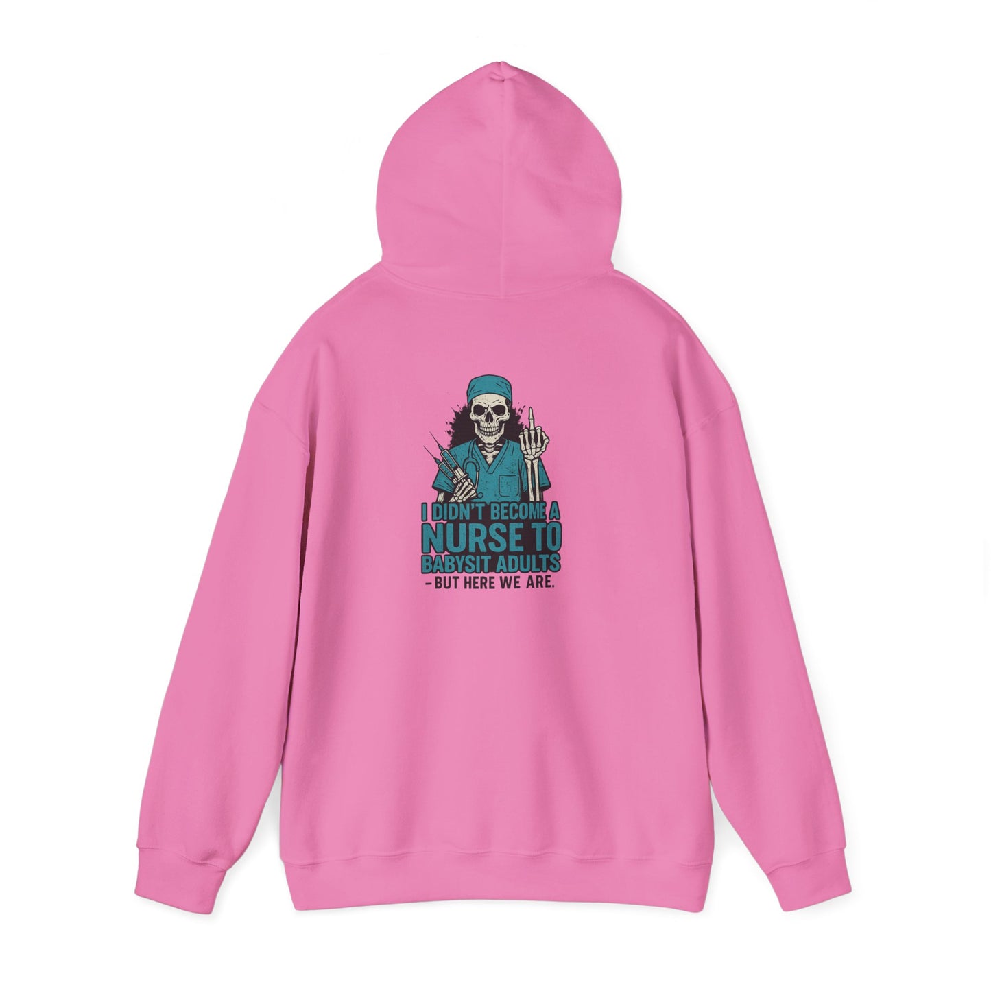 Funny Nurse Hoodie with Skeleton Design, Gift for Nursing Students, Halloween Apparel, Cozy Sweatshirt for Healthcare Workers