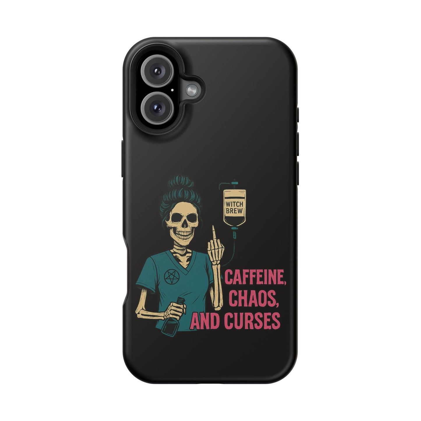 Caffeine Chaos Magnetic Phone Case, Halloween Gift, Witchy Accessories, Phone Cover, Spooky Style