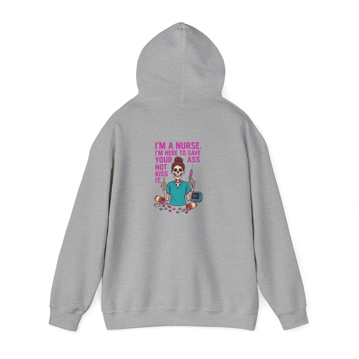 Funny Skeleton Hoodie for Nurses, Unisex Sweatshirt, Nurse Appreciation Gift, Halloween Costume, Cozy Autumn Wear