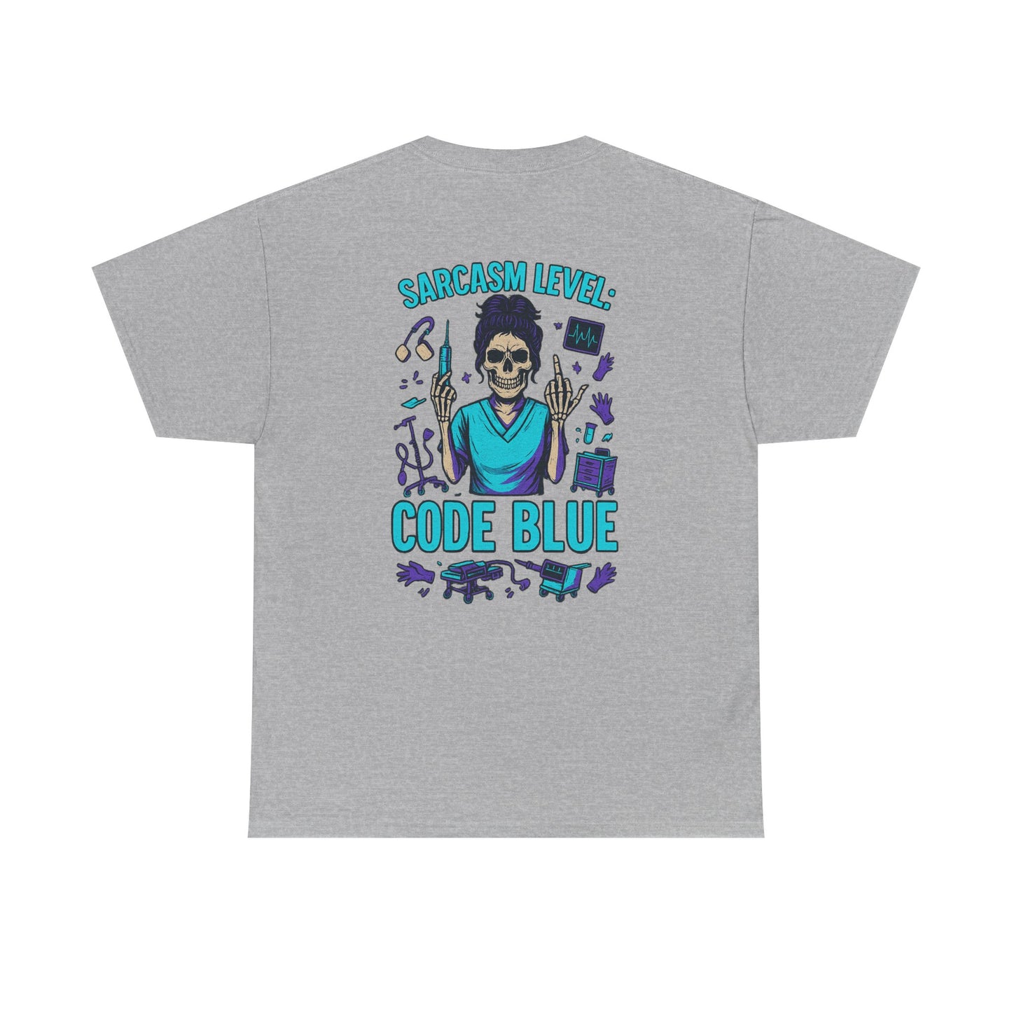 Sarcastic Skeleton Unisex Heavy Cotton Tee | Funny Graphic T-Shirt, Perfect Casual Wear, Gift for Friends, Humor Tee, Halloween Top