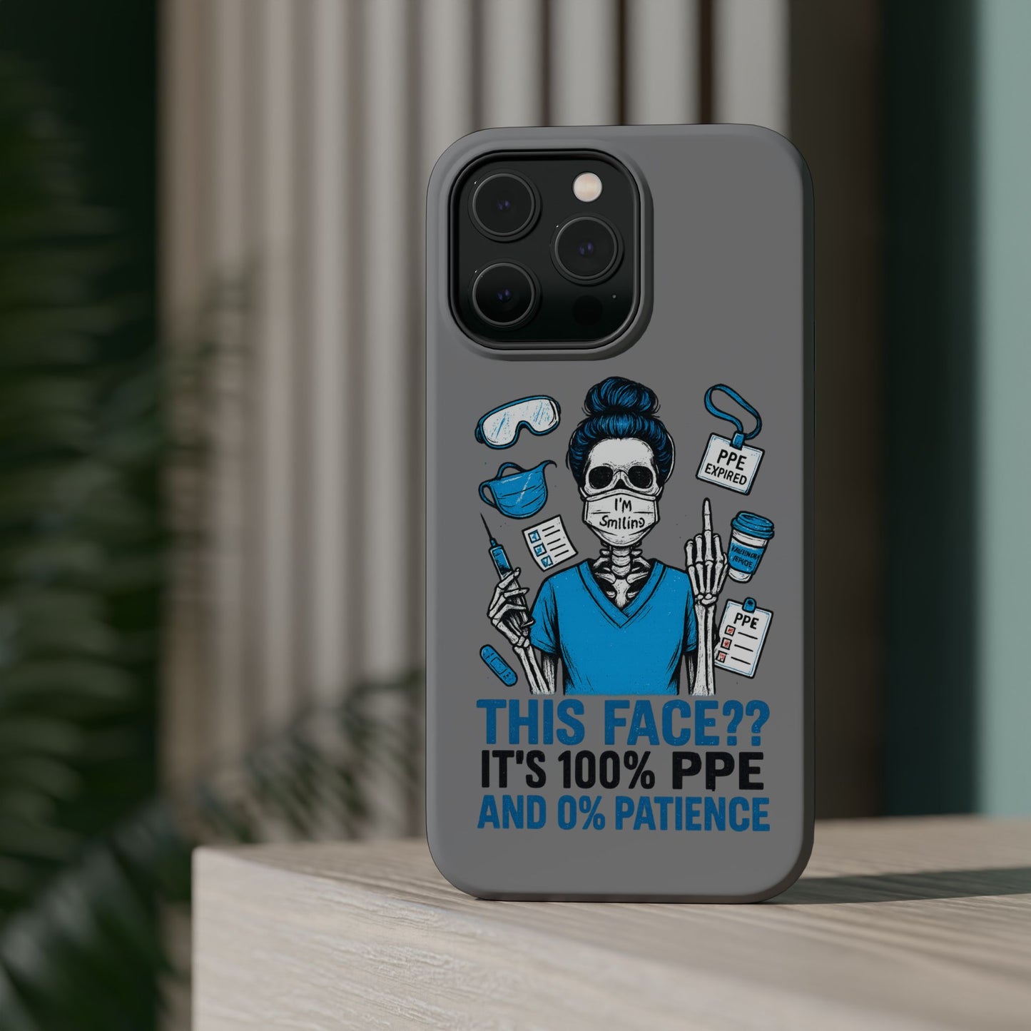 “This Face? It’s 100% PPE and 0% Patience.” – Chaos Nurse Phone Case