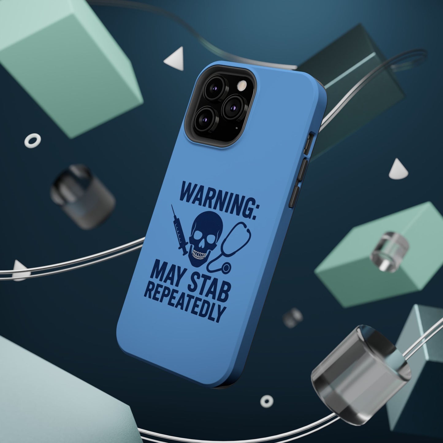 Warning May Stab Repeatedly Phone Case | Quirky Medical Humor, Gift for Healthcare Workers, Fun Phone Accessories, Doctors' Gift, Nurse Gift