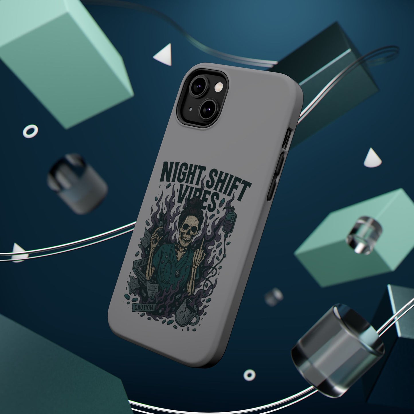 “Night Shift Vibes” – Bright & Chaotic Nurse Phone Case