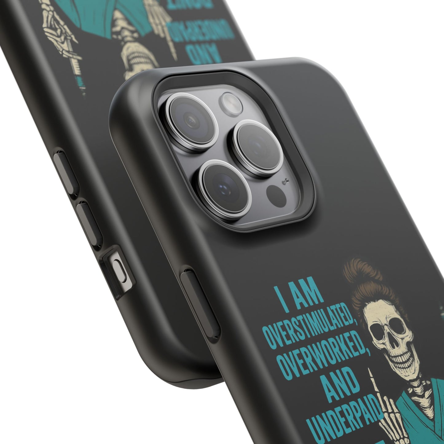 Magnetic Phone Cases, Overworked Healthcare Worker, Nurse Gift, Halloween, Funny Quote, Tough Cases