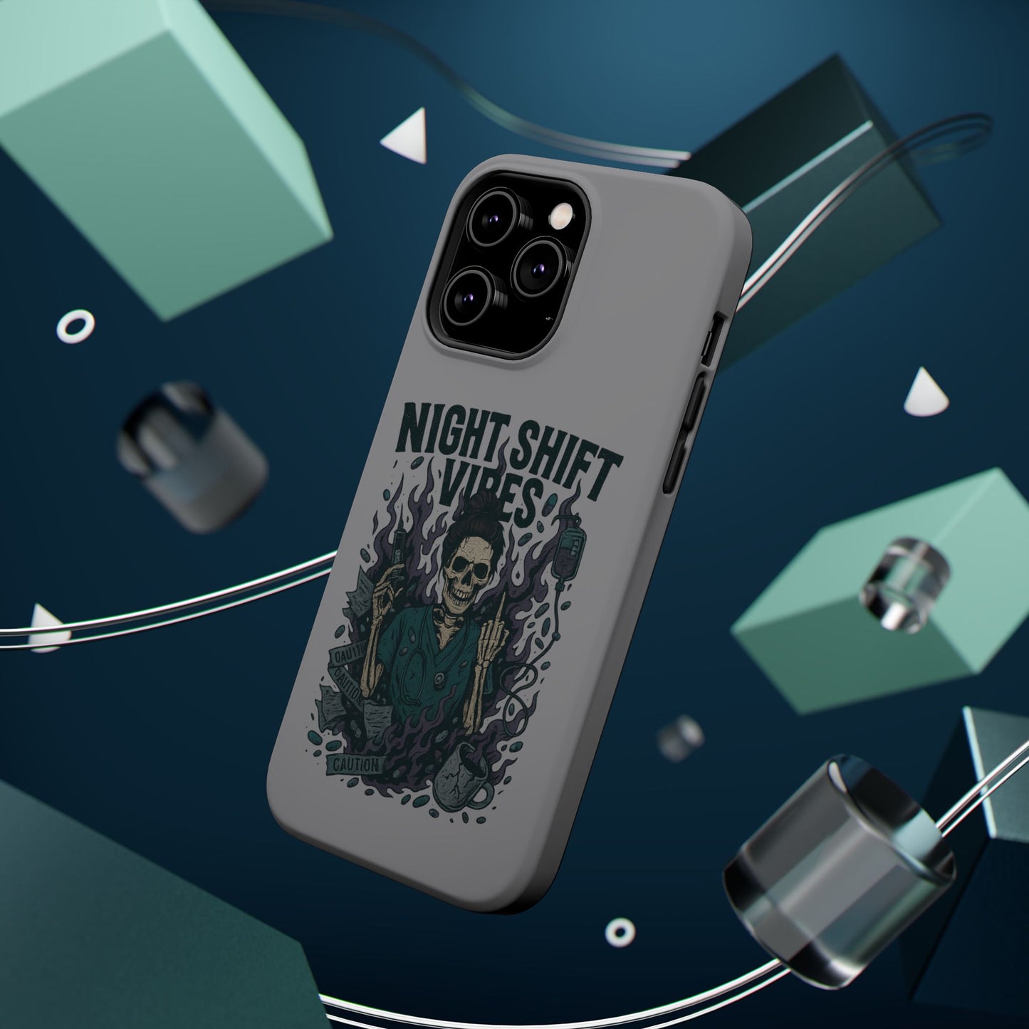 “Night Shift Vibes” – Bright & Chaotic Nurse Phone Case