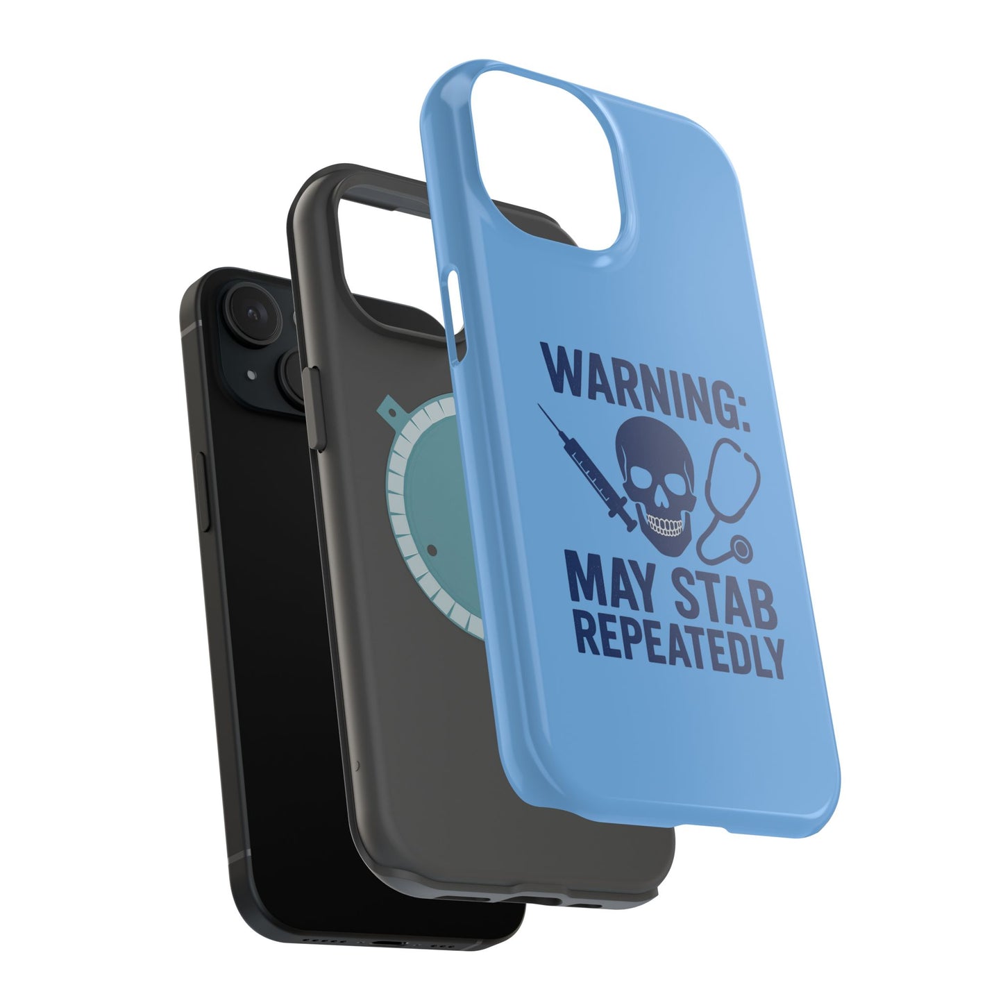 Warning May Stab Repeatedly Phone Case | Quirky Medical Humor, Gift for Healthcare Workers, Fun Phone Accessories, Doctors' Gift, Nurse Gift