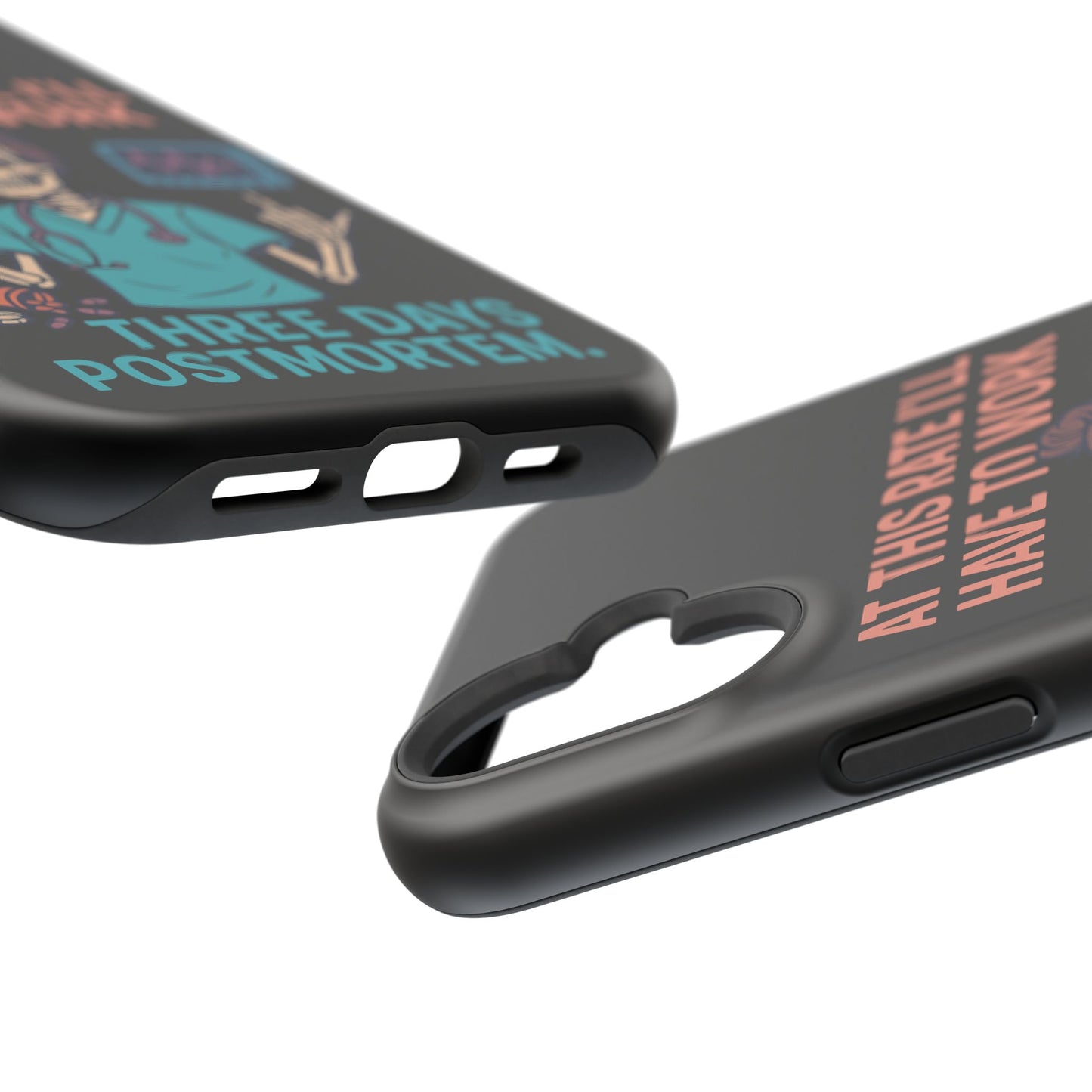Magnetic Tough Phone Case, 3 Days Postmortem Skull Design, Cute Nurse Gift, Halloween Decor, Unique Phone Accessory