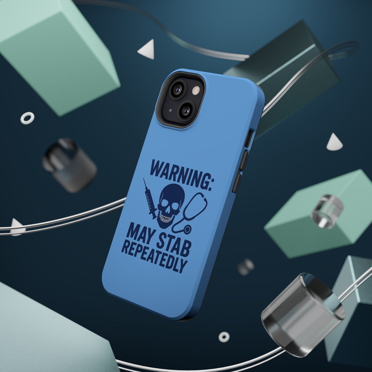 Warning May Stab Repeatedly Phone Case | Quirky Medical Humor, Gift for Healthcare Workers, Fun Phone Accessories, Doctors' Gift, Nurse Gift