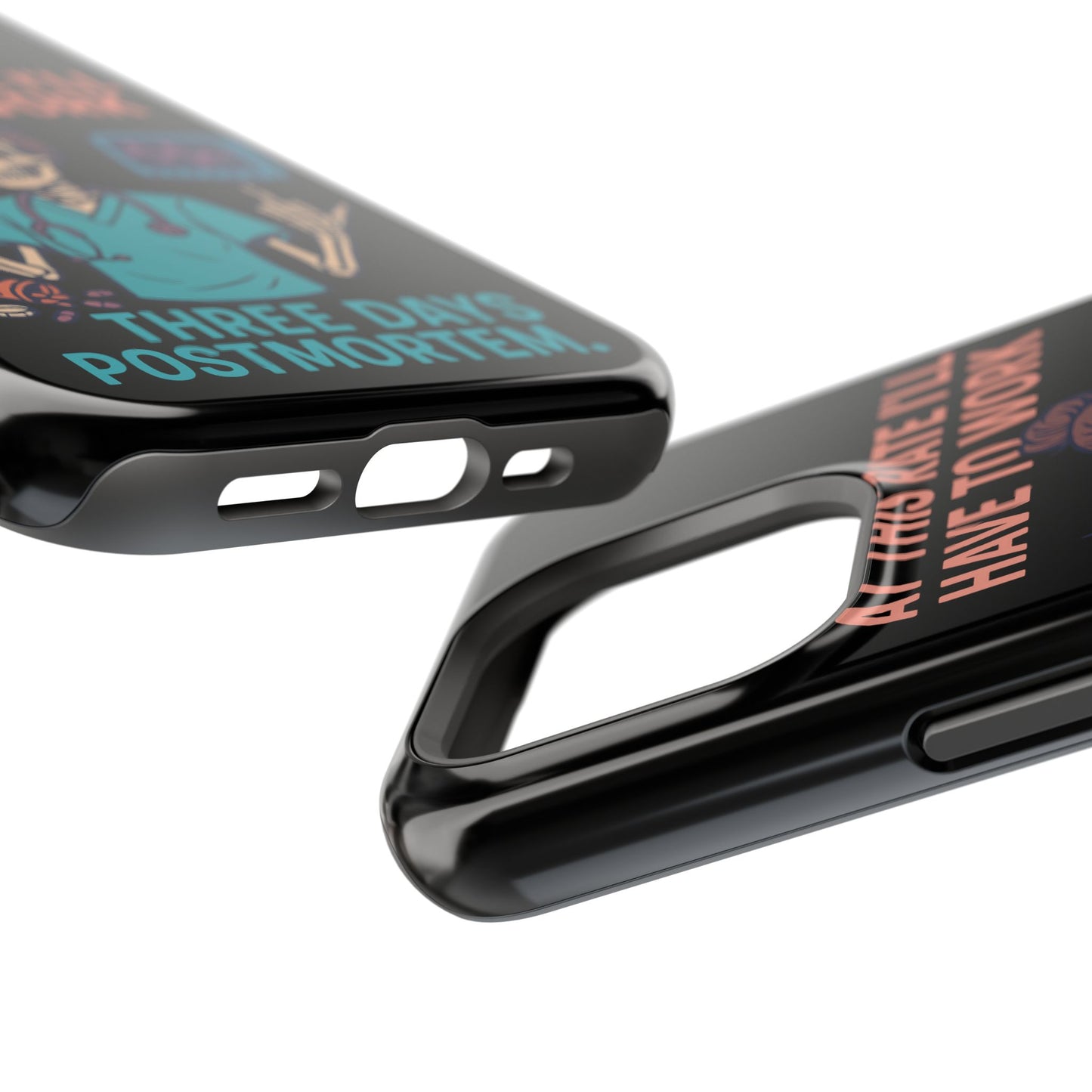 Magnetic Tough Phone Case, 3 Days Postmortem Skull Design, Cute Nurse Gift, Halloween Decor, Unique Phone Accessory