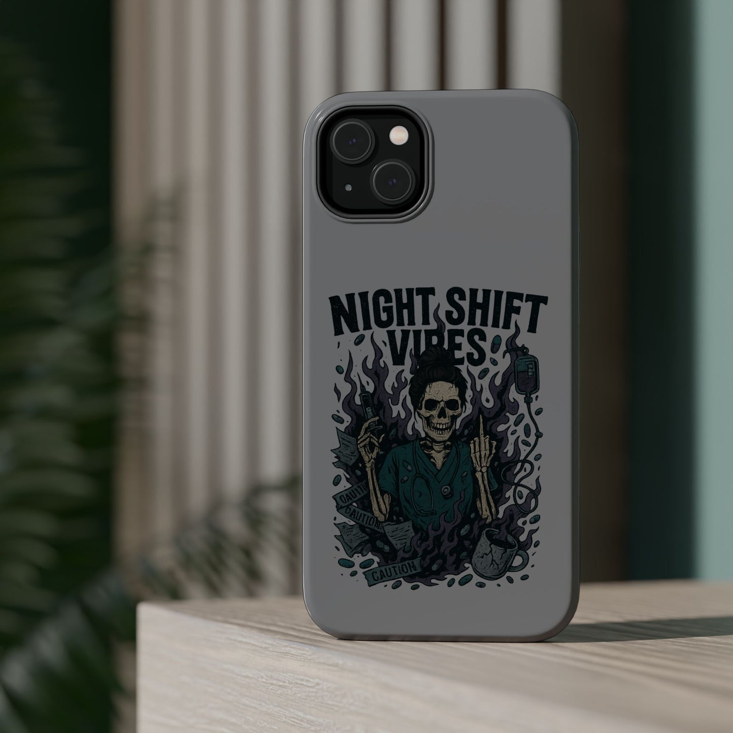 “Night Shift Vibes” – Bright & Chaotic Nurse Phone Case