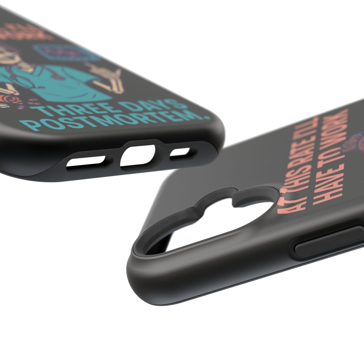 Magnetic Tough Phone Case, 3 Days Postmortem Skull Design, Cute Nurse Gift, Halloween Decor, Unique Phone Accessory