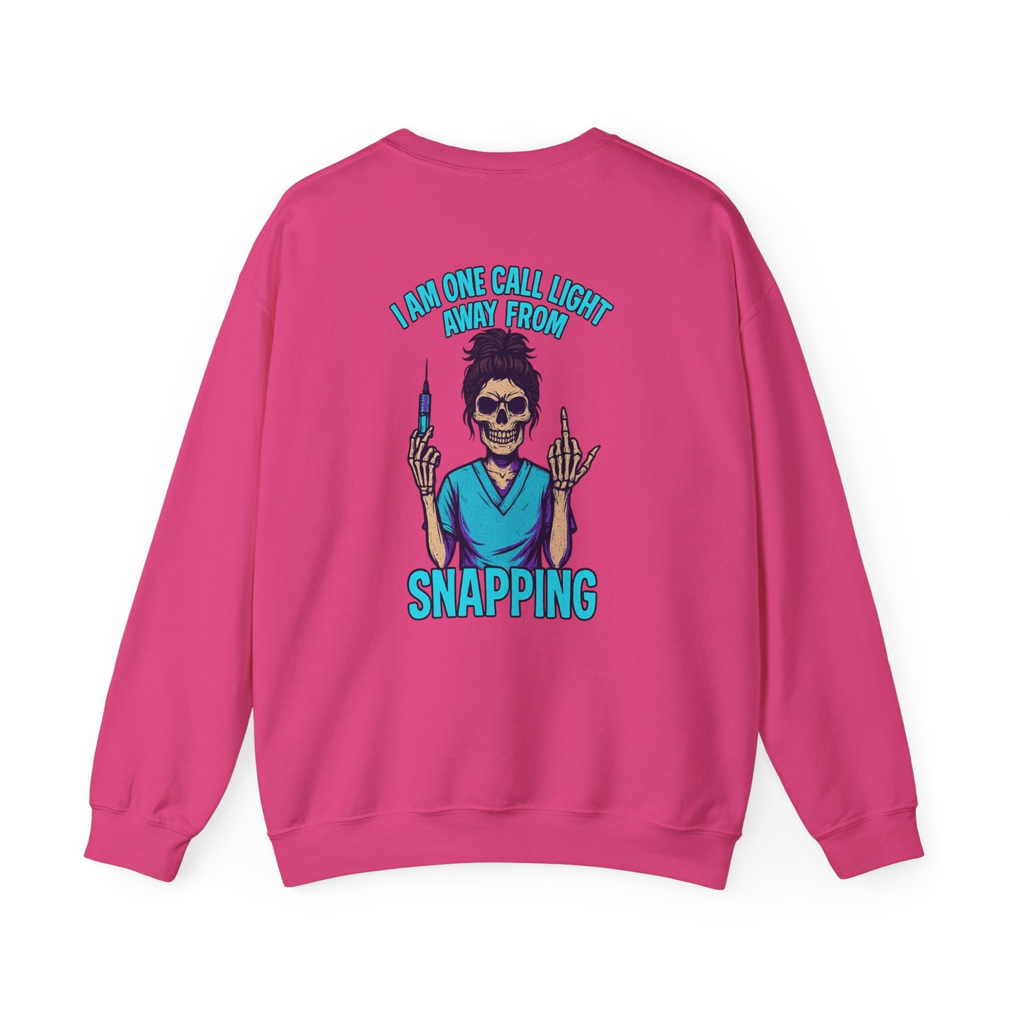 Skeleton Humor Crewneck Sweatshirt | Perfect for Halloween, Casual Style, Gift for Nurses, Cozy Layering, Funny Sweatshirt