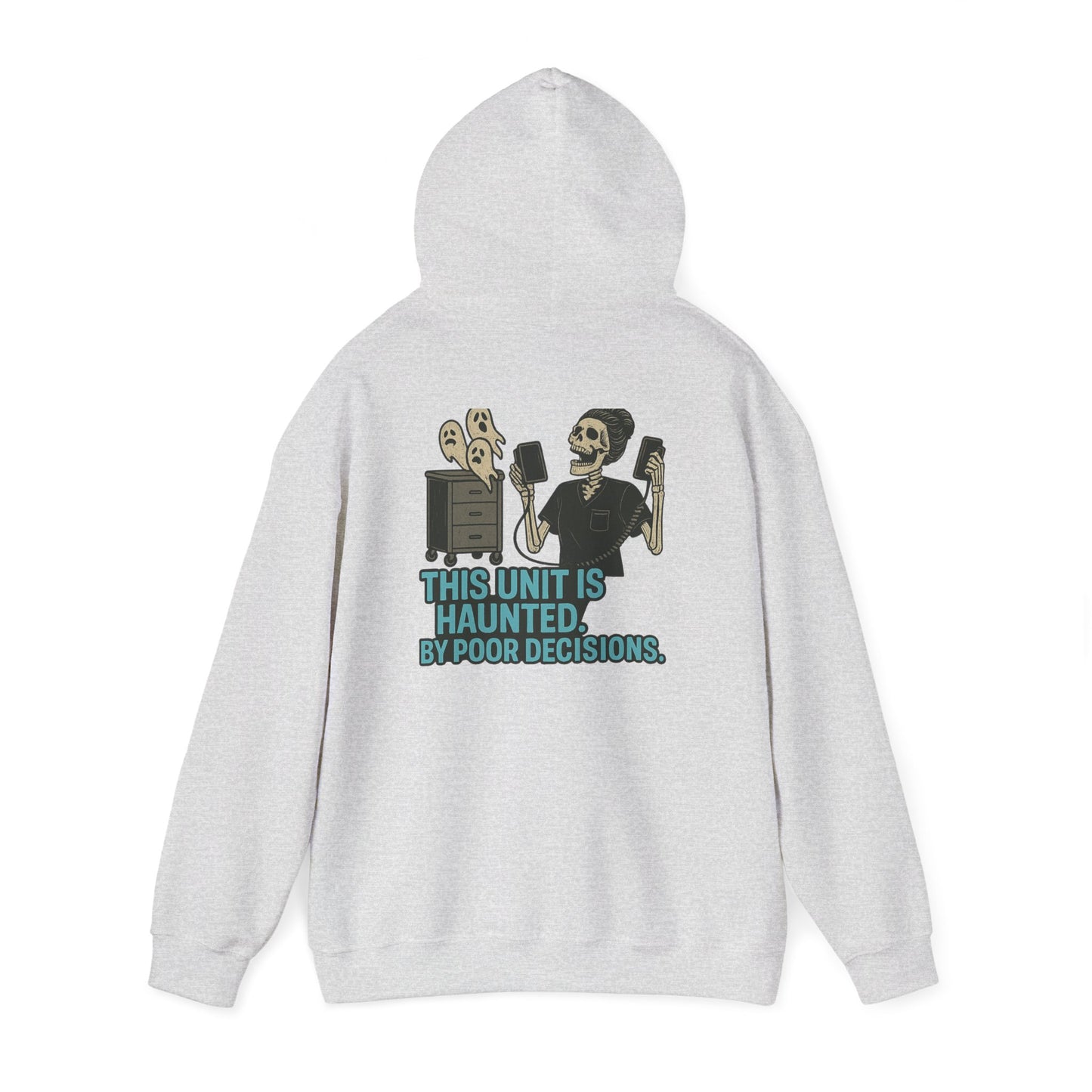 Halloween Haunted Sweatshirt, Unisex Hooded Sweatshirt, Spooky Gifts, Funny Halloween Apparel, Gifts for Him, Her, and Them