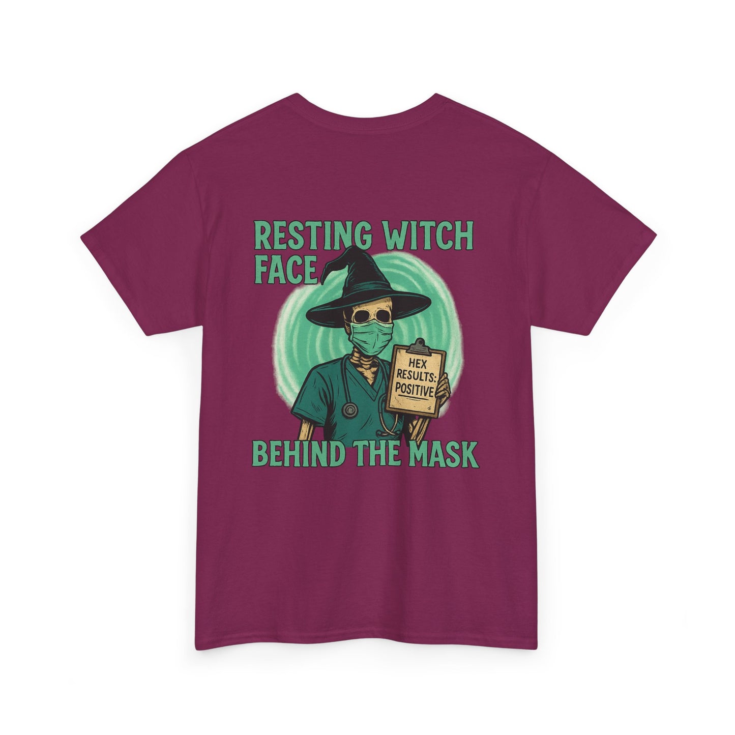 Resting Witch Face Unisex Heavy Cotton Tee, Funny Halloween Shirt, Witch T-Shirt, Unique Gift for Spooky Season, Perfect for Parties