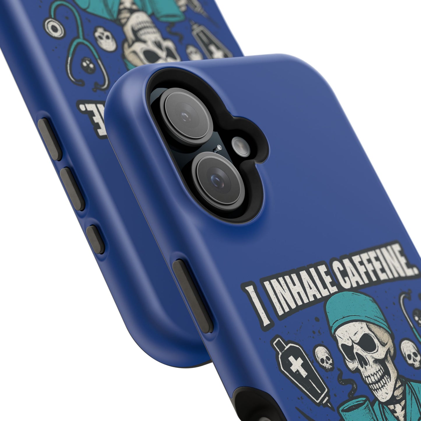 Funny Nurse Phone Case, Medical Humor, Gift for Healthcare Workers, Caffeine Lover Accessory, Skeleton Design