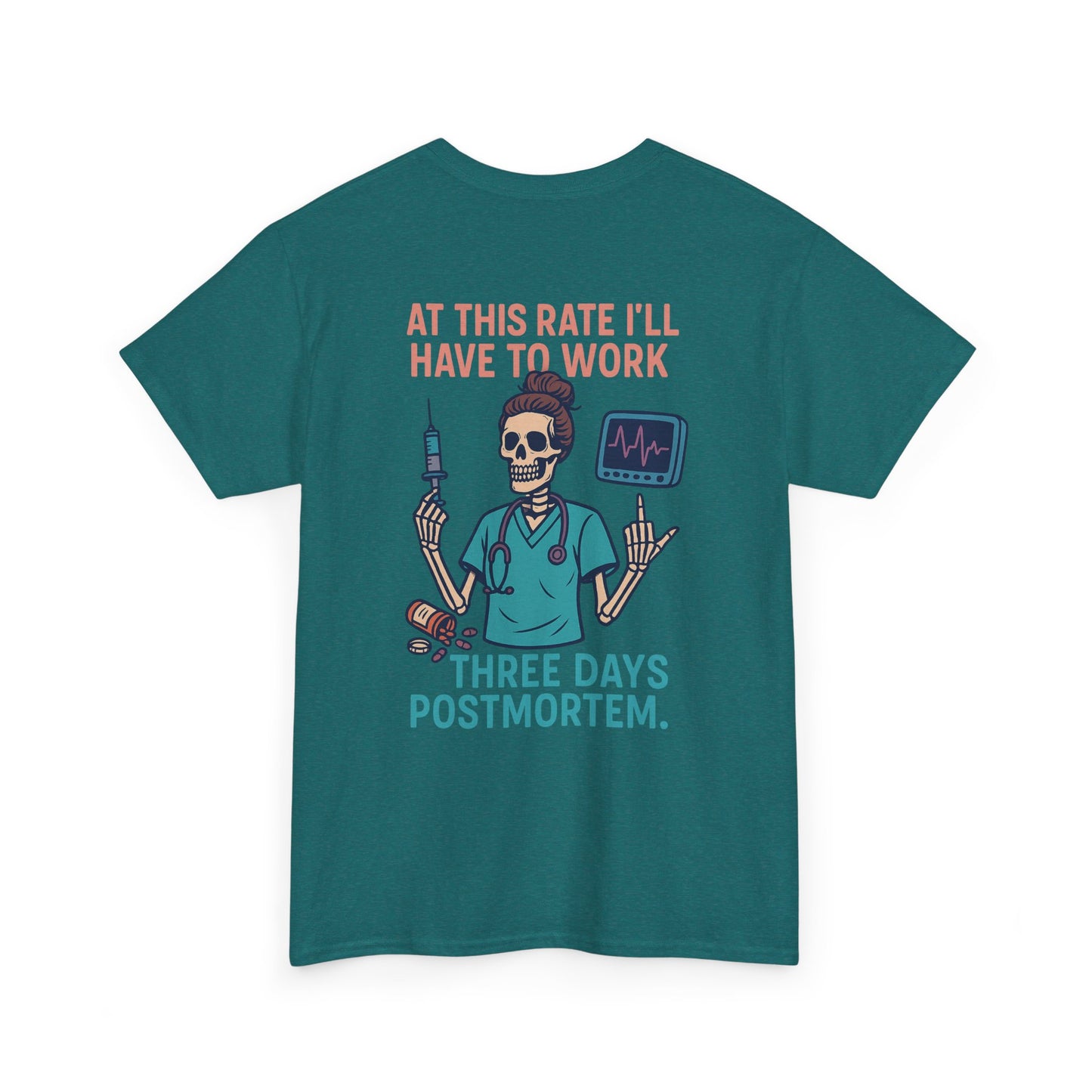 Lighthearted Skeleton Graphic Tee, Quirky Humor Shirt, Perfect Gift for Medical Professionals, Funny Halloween Apparel, Casual Everyday Wear